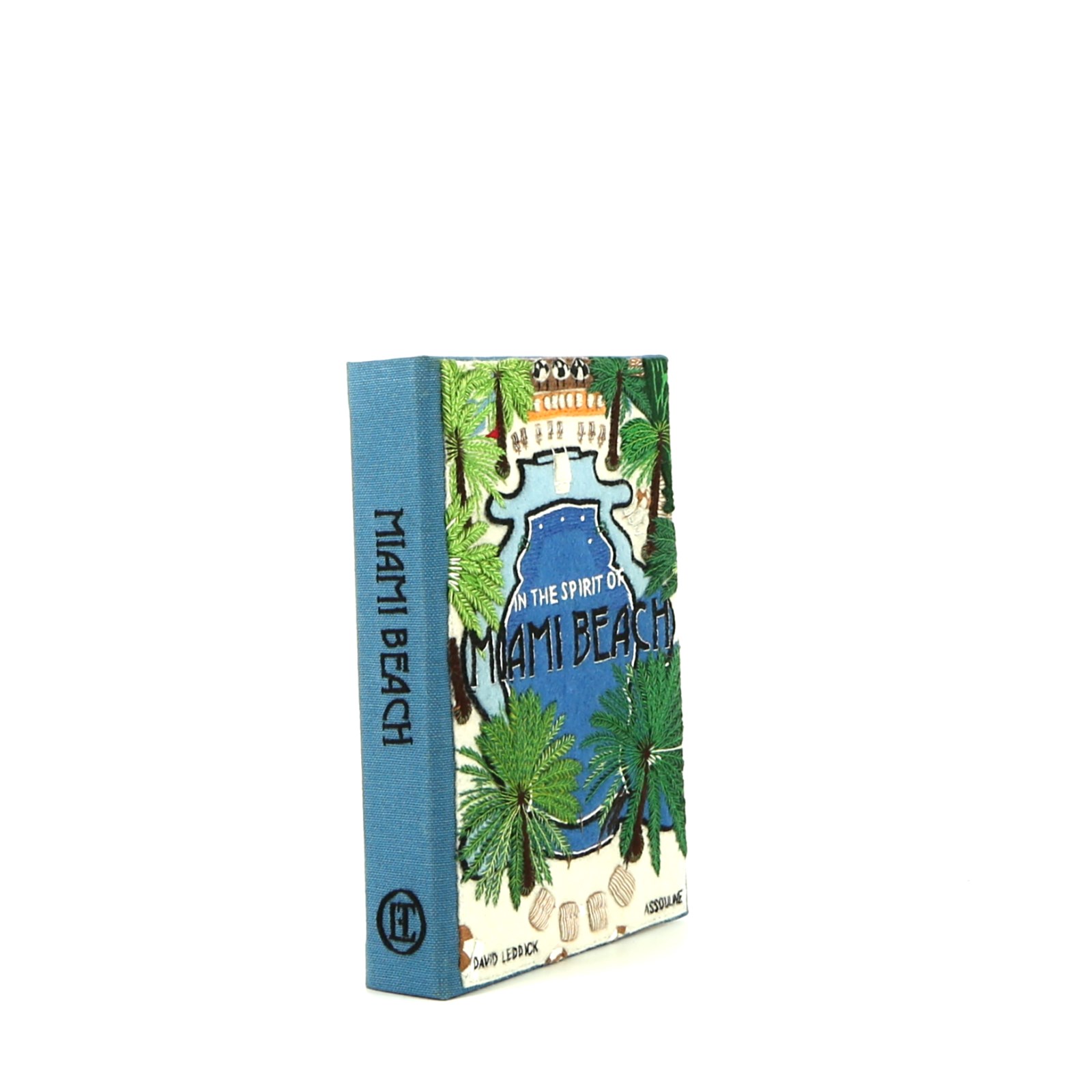 Pochette Olympia Le-Tan Assouline In the spirit of MIAMI BEACH in tela blu n°48/77