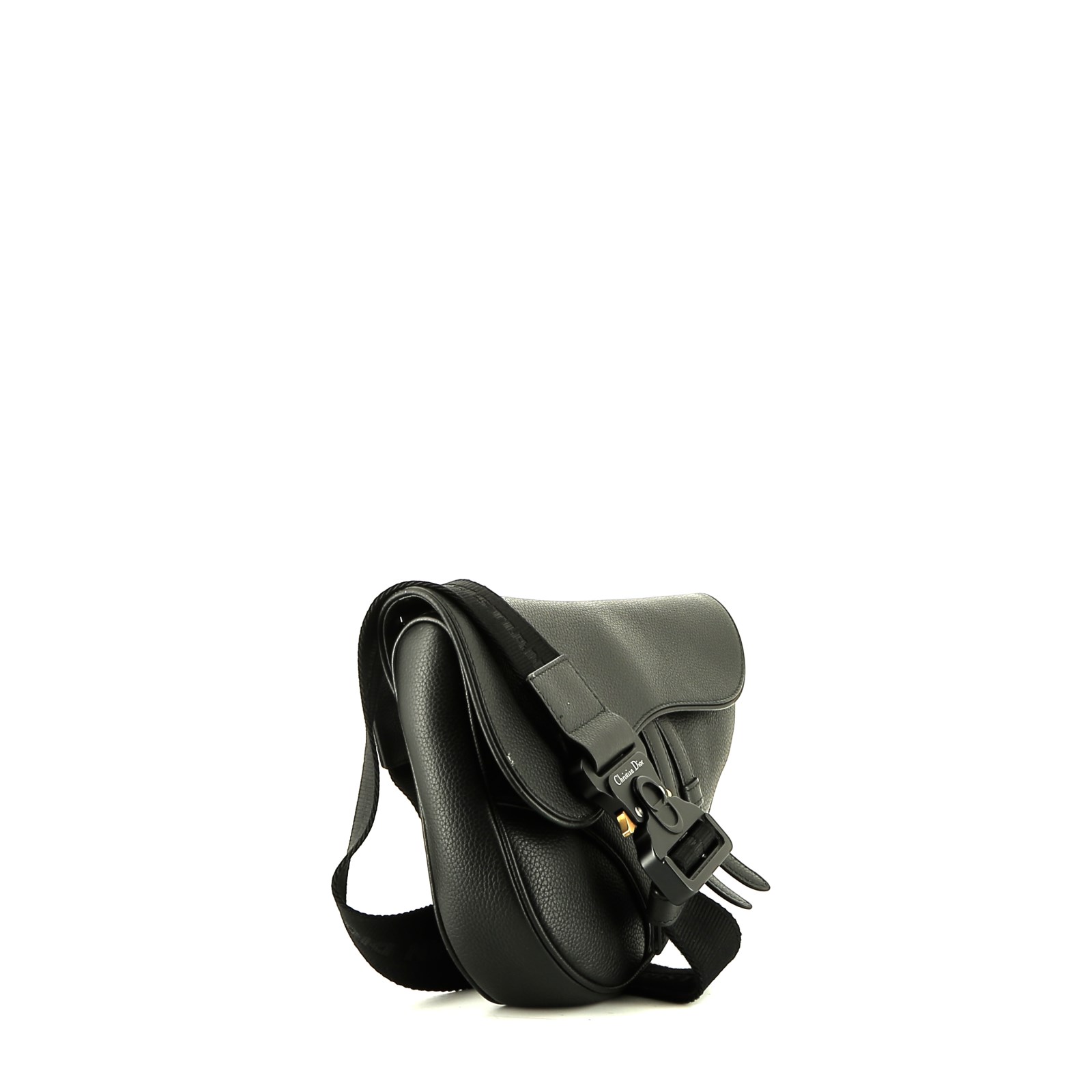 Dior  Saddle shoulder bag  in black grained leather