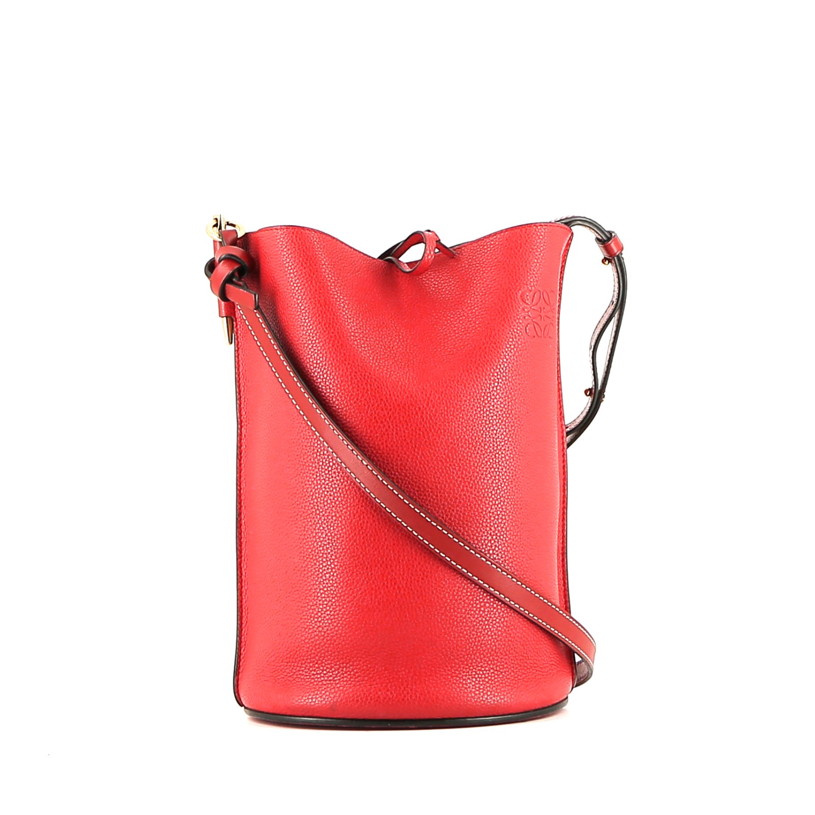 Gate Bag In Red Grained Leather