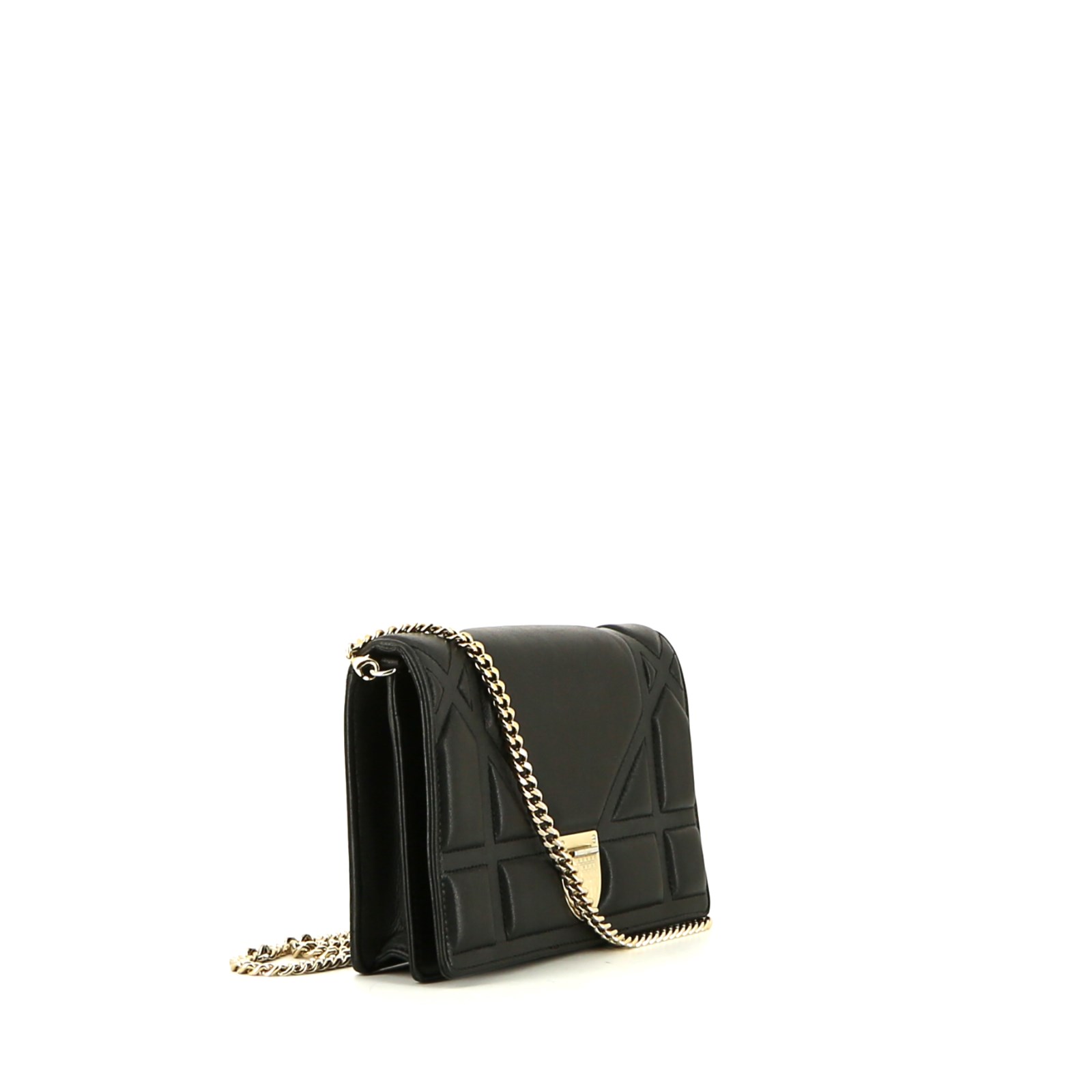 Sac bandoulière Dior  Wallet on Chain en cuir noir