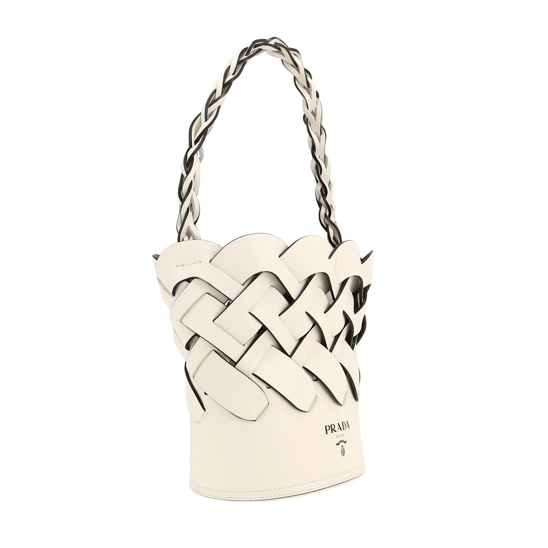 Prada Bucket bag handbag  in white leather