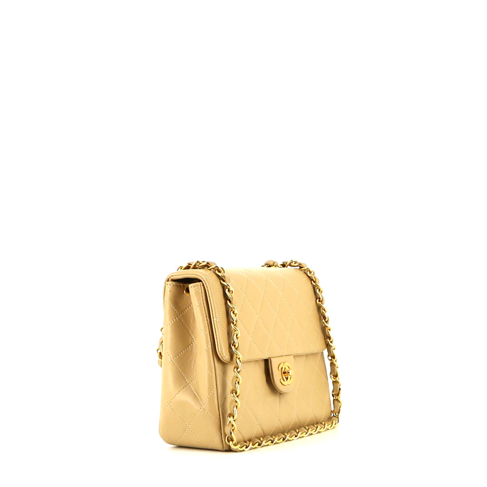Borsa a tracolla Chanel  Timeless Petit in pelle trapuntata beige