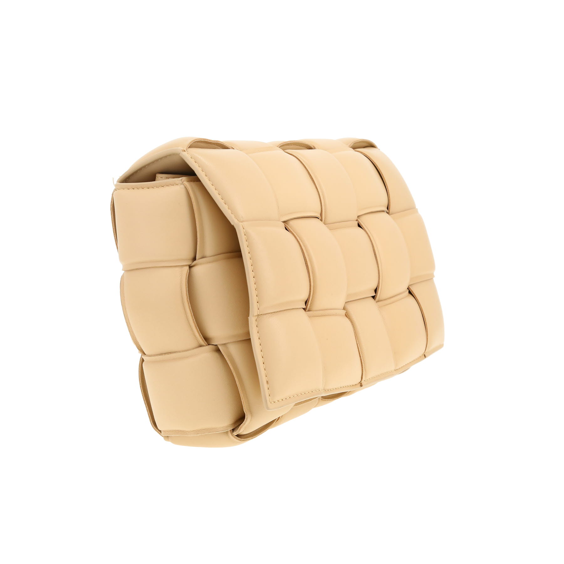 Bottega Veneta  Padded Cassette shoulder bag  in beige intrecciato leather