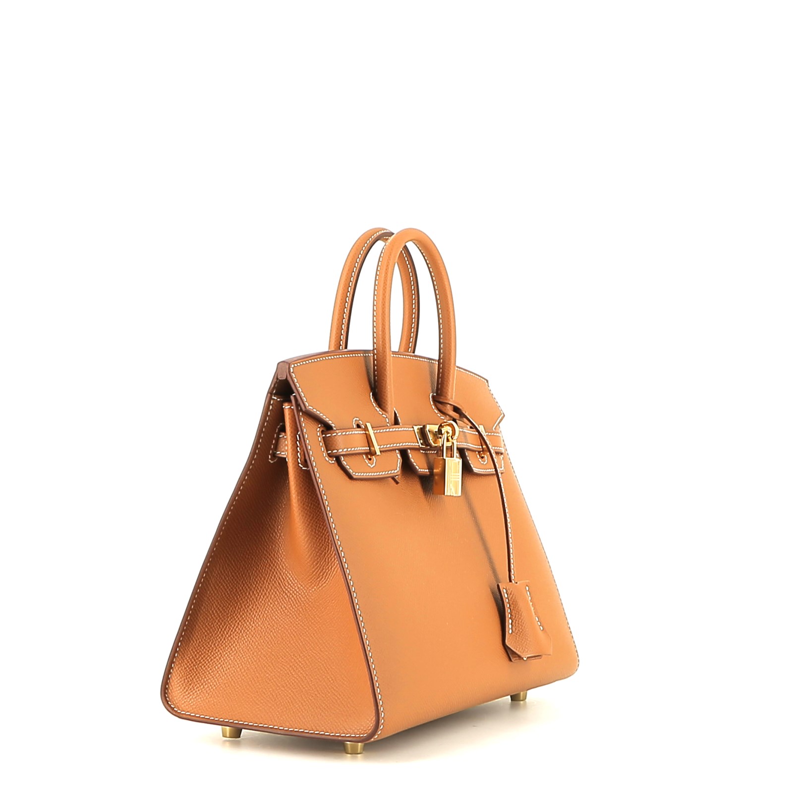 Bolso de mano Hermès  Birkin 25 cm en cuero epsom color oro