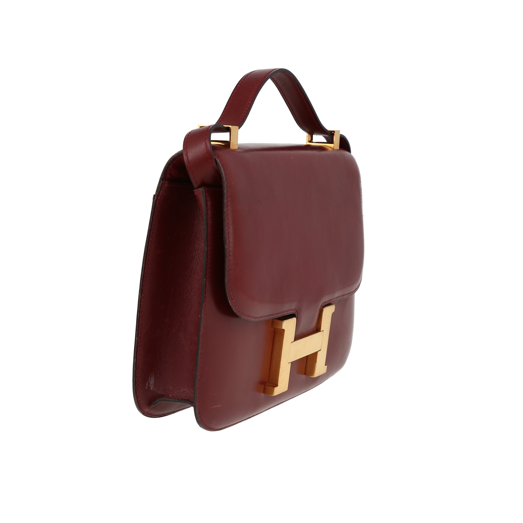Hermès  Constance handbag  in burgundy box leather