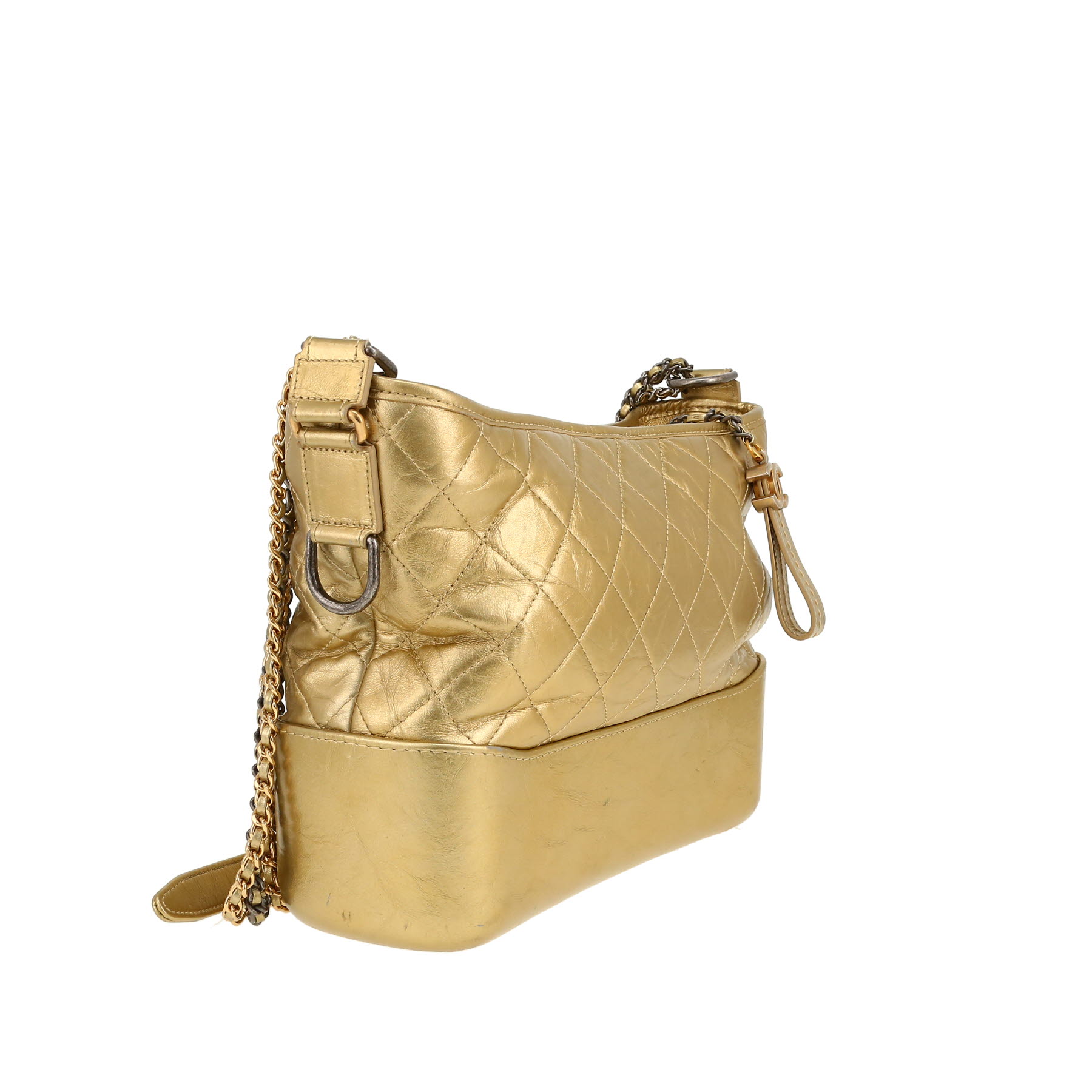 Chanel  Gabrielle  medium model  shoulder bag  in gold quilted leather