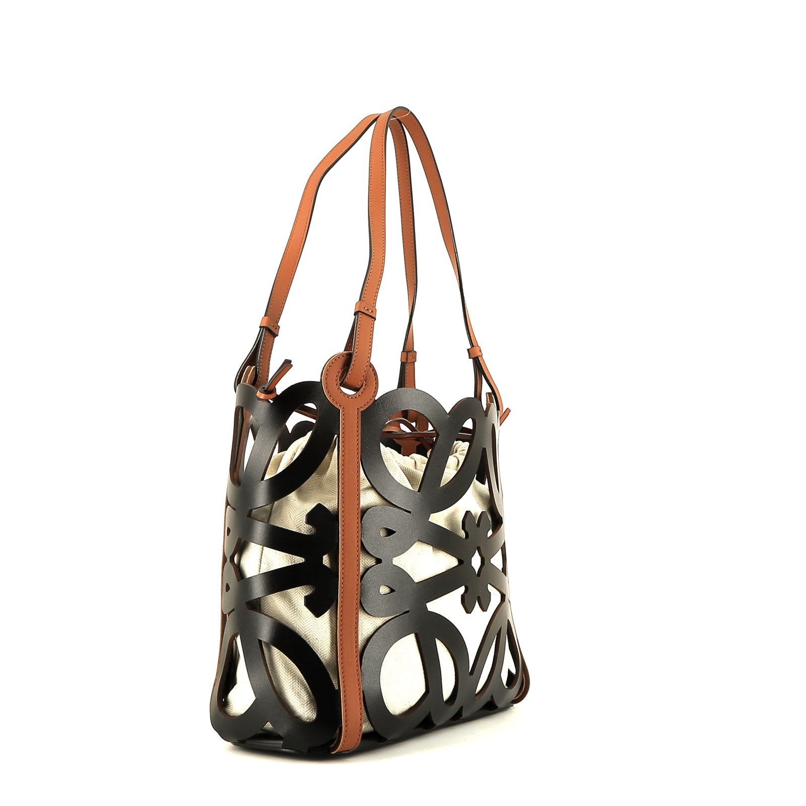 Loewe  Anagram shopping bag  in black and gold leather