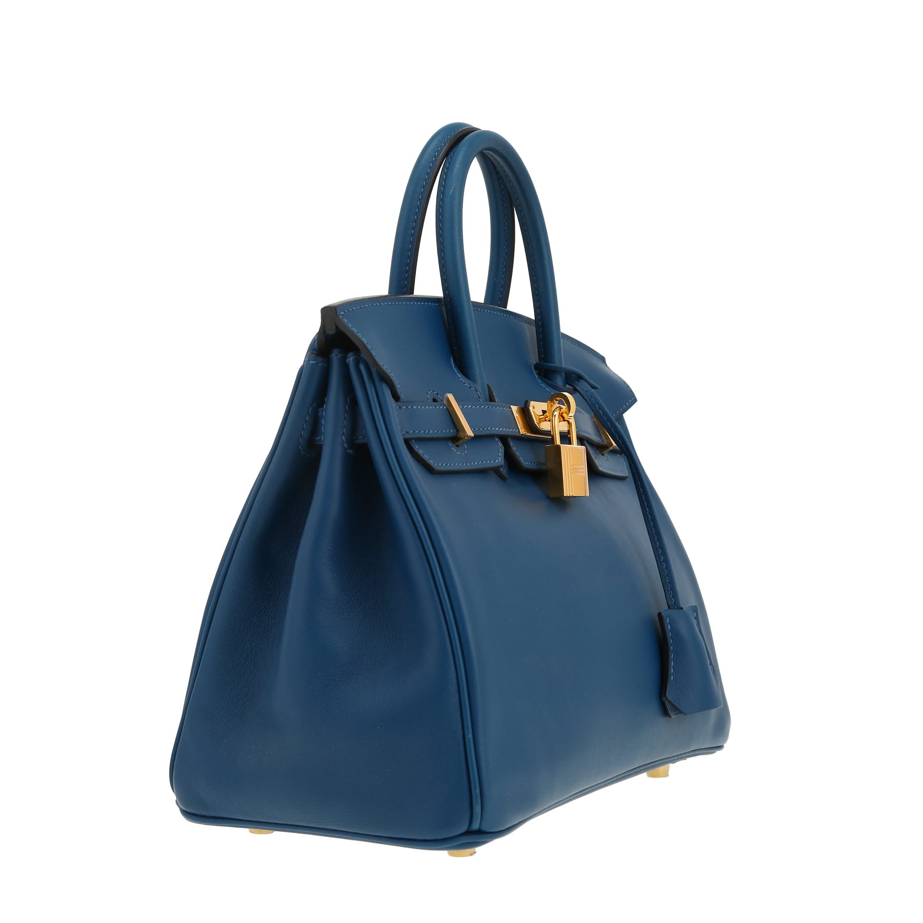 Borsa Hermès  Birkin 25 cm in pelle Swift blu