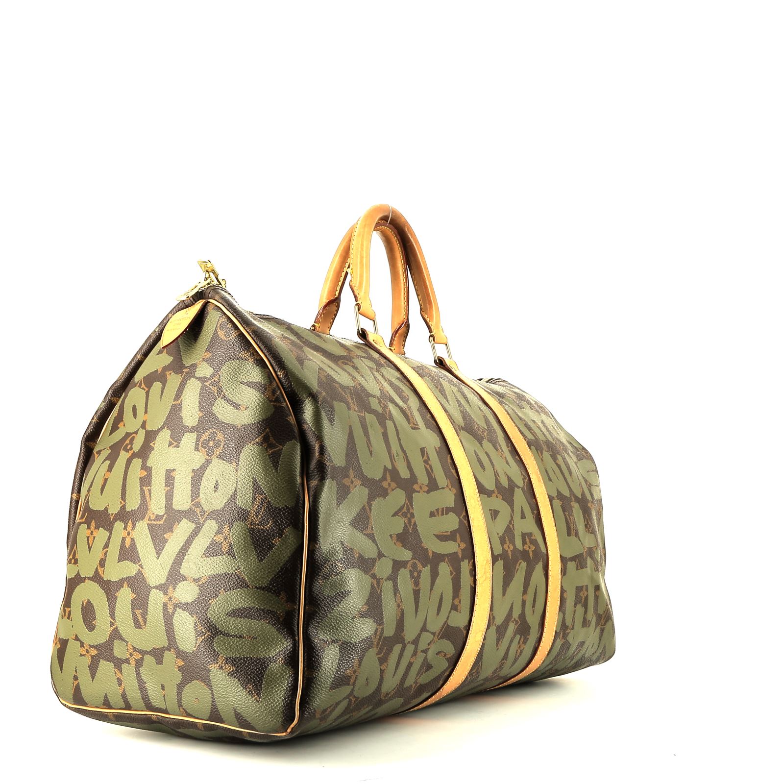 Sac de voyage Louis Vuitton  Keepall Editions Limitées en toile monogram marron