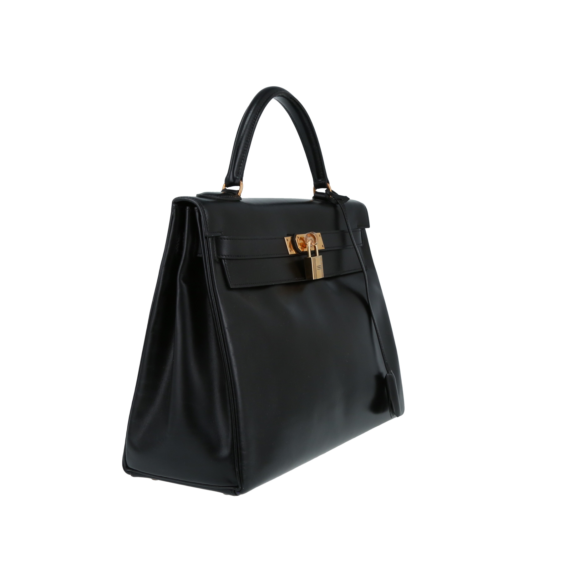 Hermès  Kelly 32 cm handbag  in black box leather