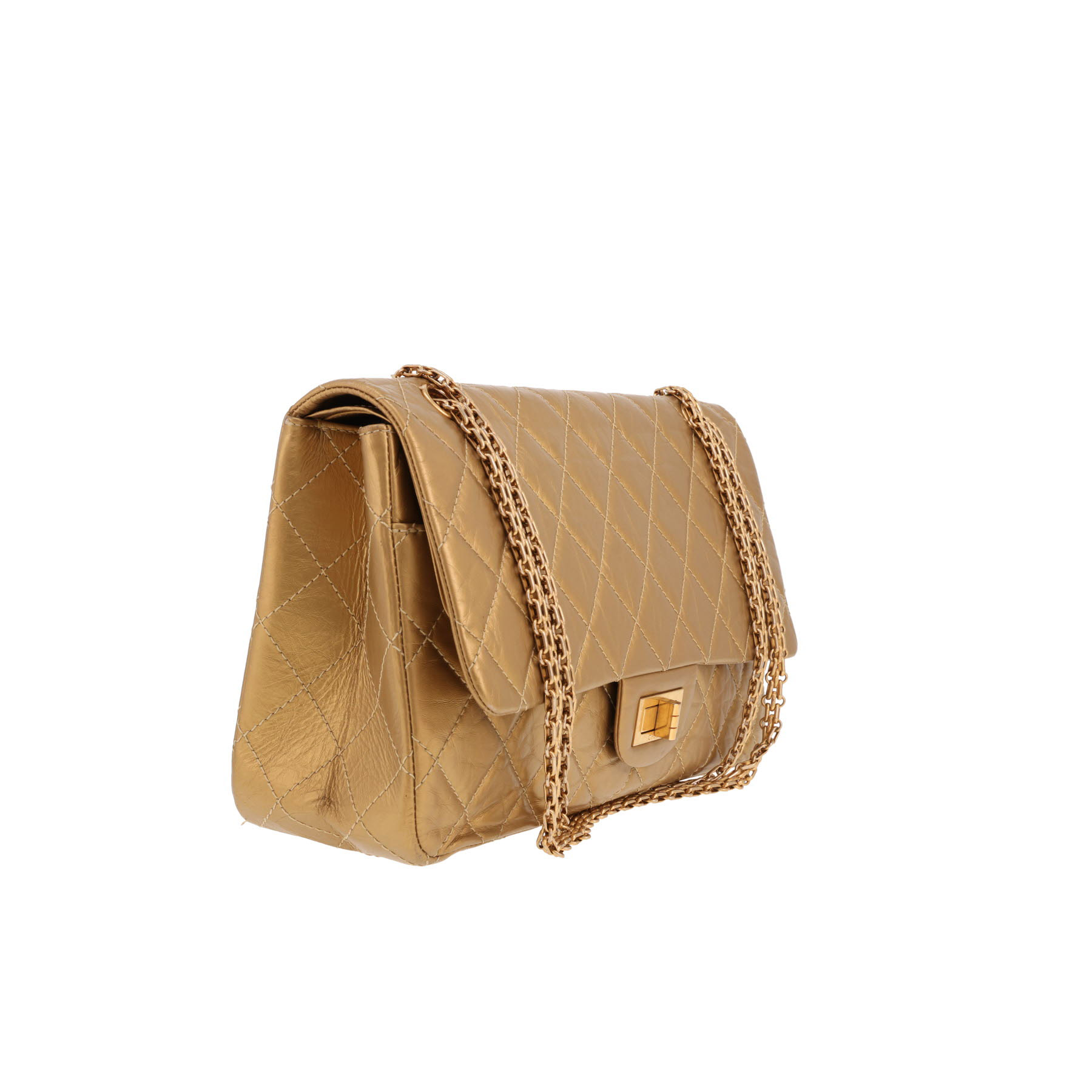 Borsa a tracolla Chanel   in pelle trapuntata dorata