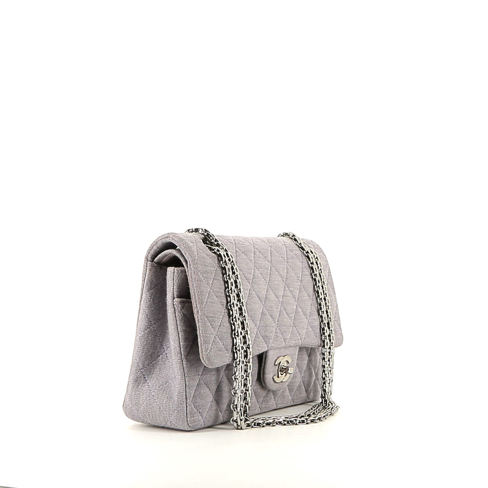 Borsa Chanel  Timeless Classic in tela jersey viola