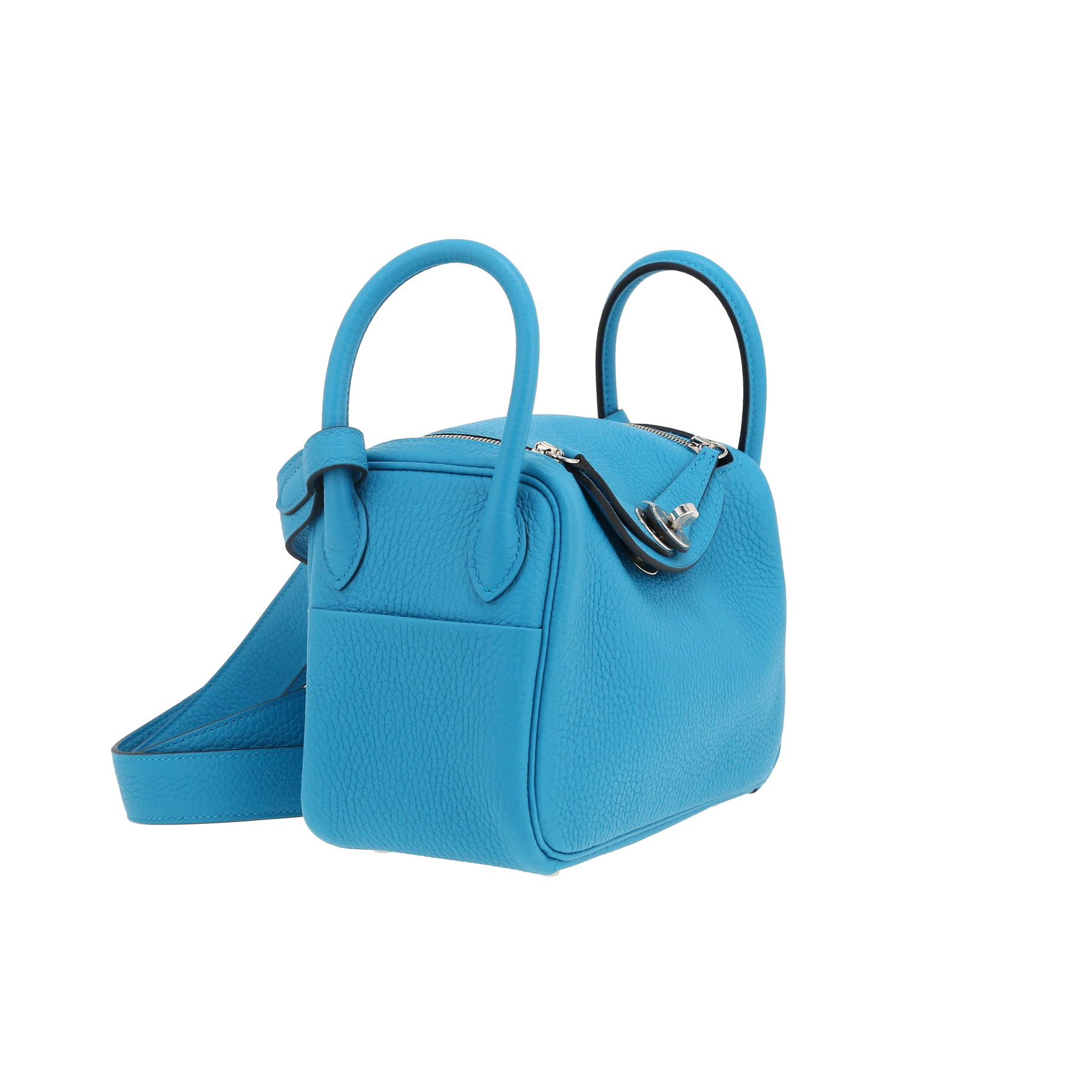 Borsa a tracolla Hermès  Lindy mini  in pelle togo blu