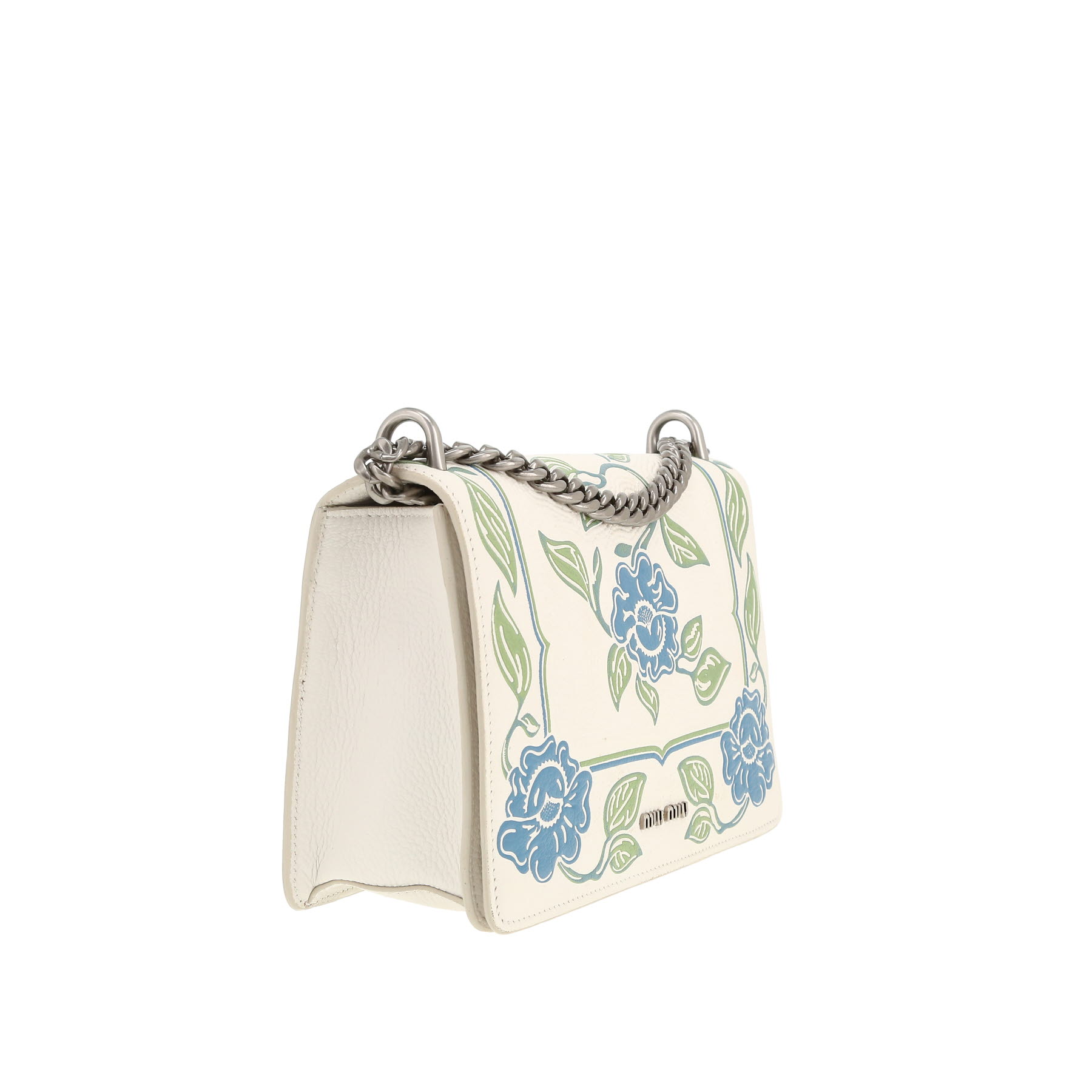 Miu Miu   shoulder bag  in white, blue and green leather