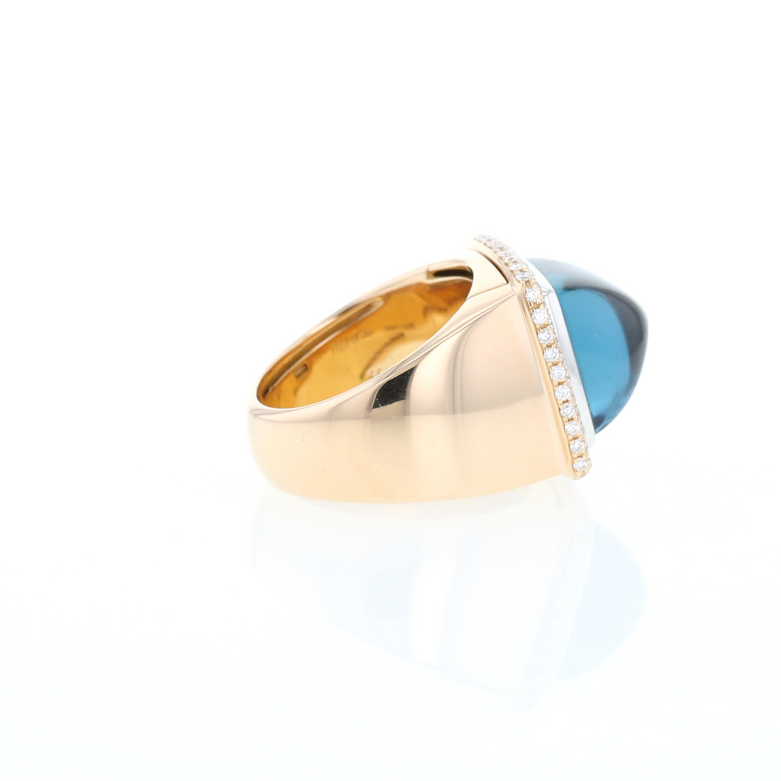 Fred Pain de Sucre large model ring in pink gold, diamonds and amethyst