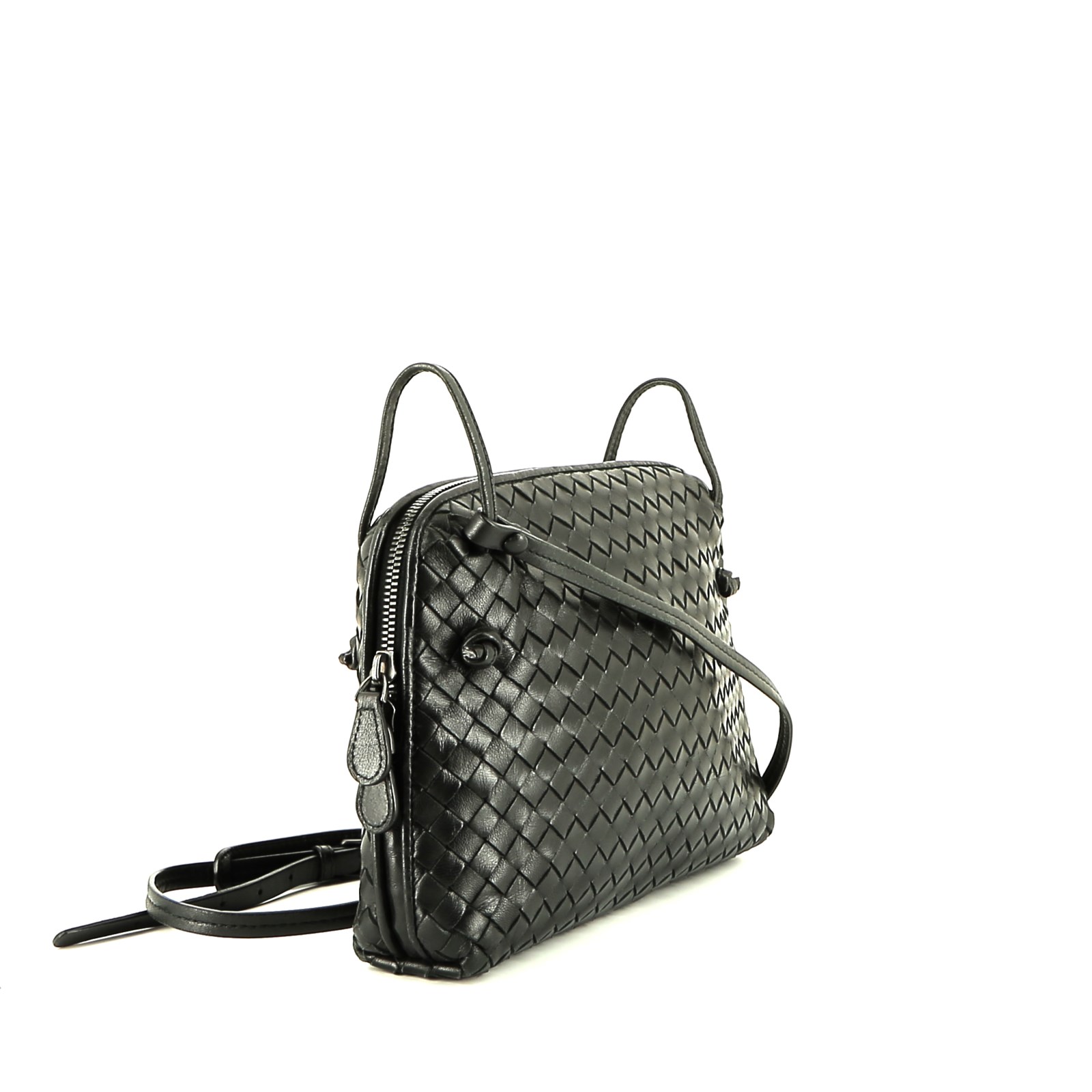 Bottega Veneta  Nodini shoulder bag  in black intrecciato leather