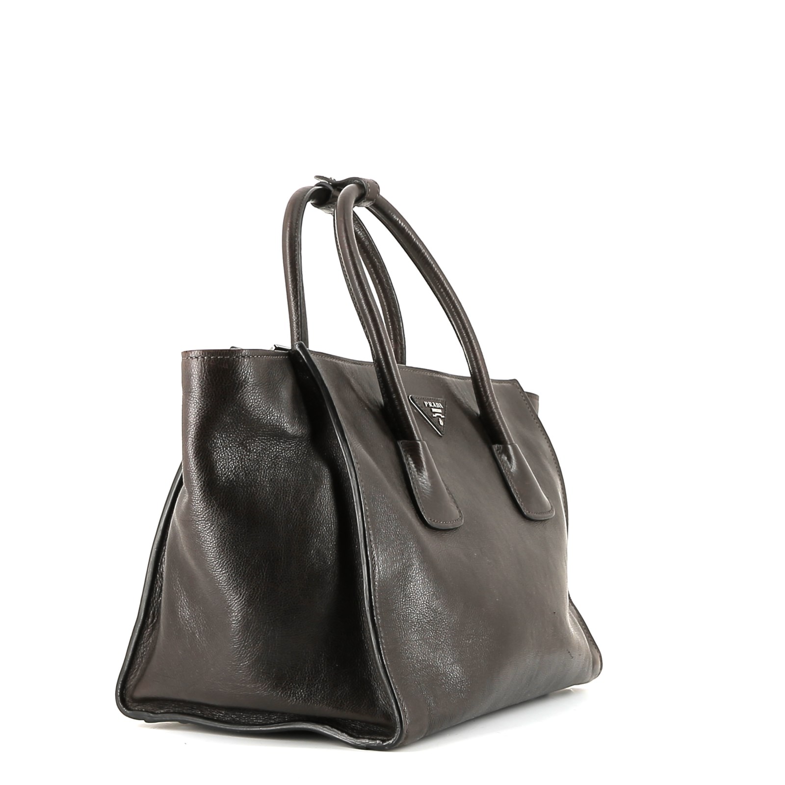 Prada  Twin Zip shoulder bag  in brown leather