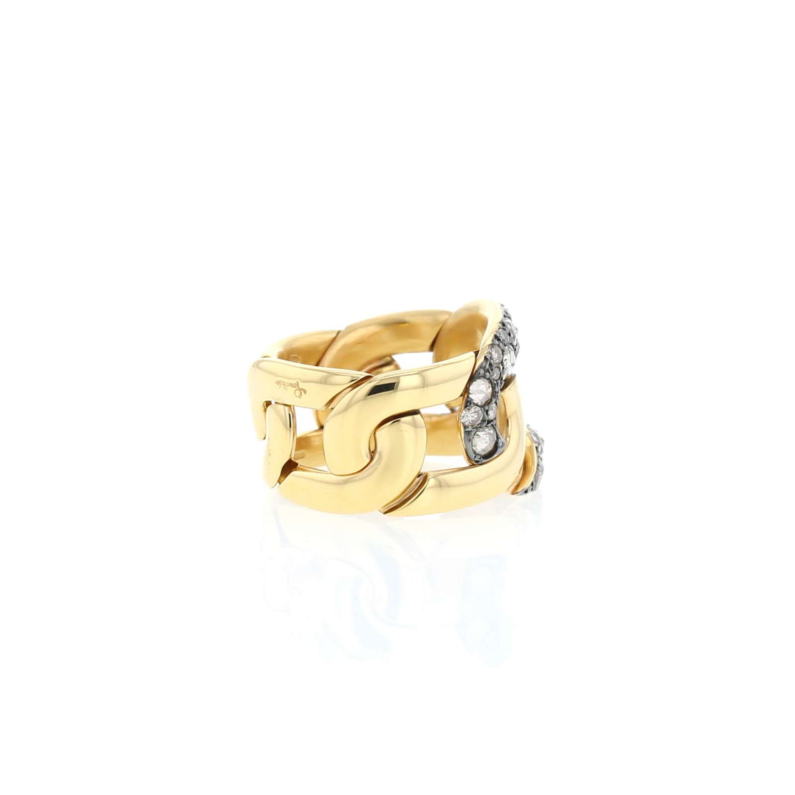 Bague semi-articulée Pomellato Tango en or jaune et diamants brun