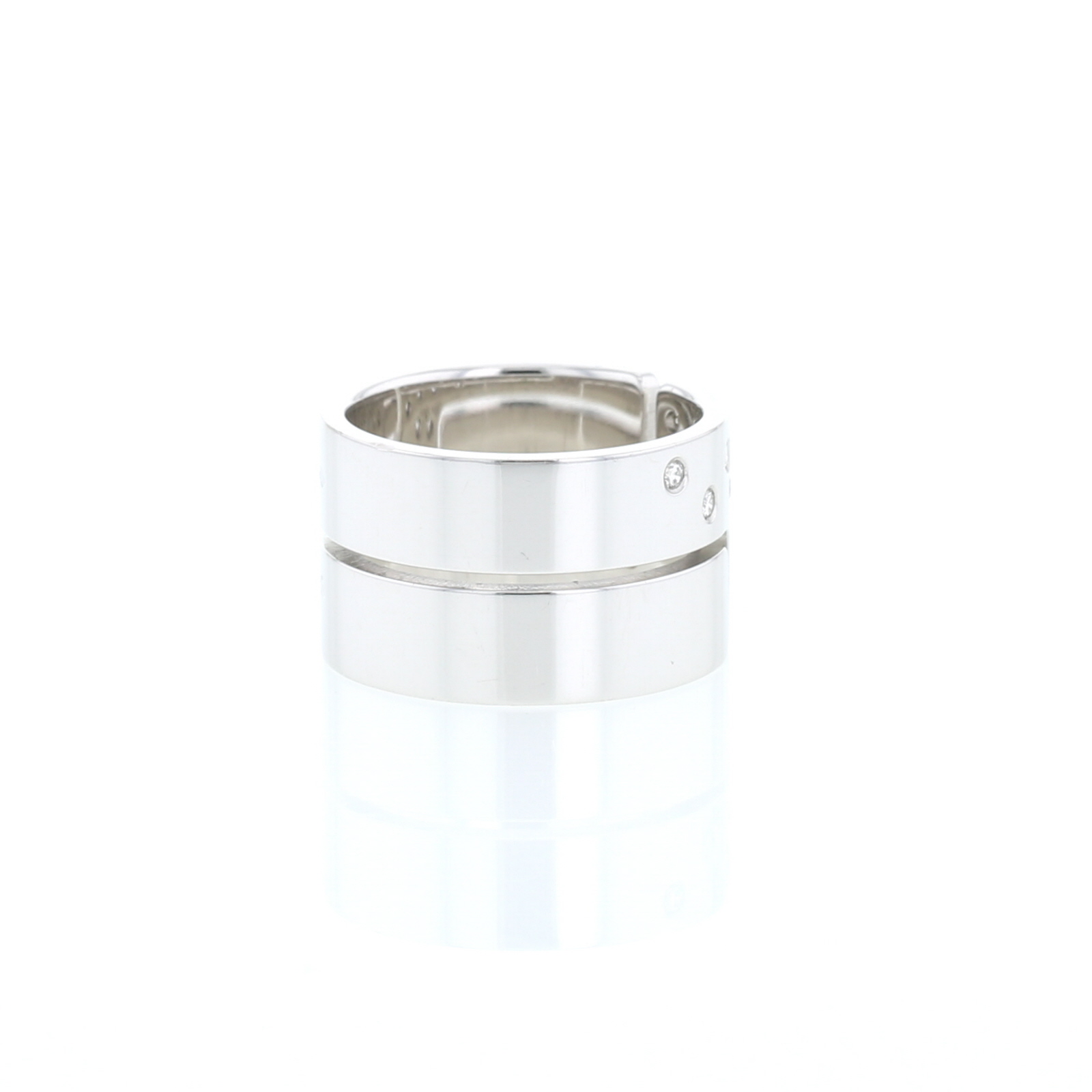 Dinh Van Seventies large model ring in white gold and diamonds