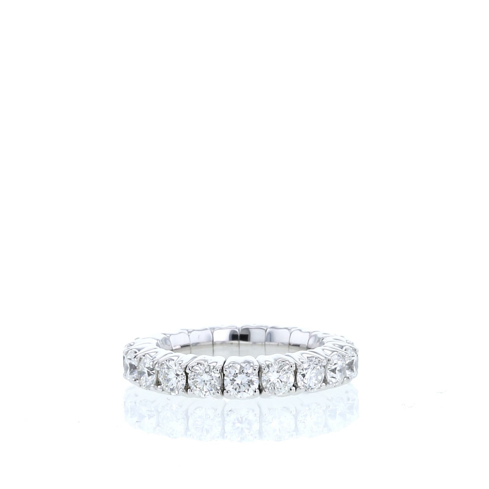 Alliance semi-souple GM en or blanc et diamants (2,76 carat)