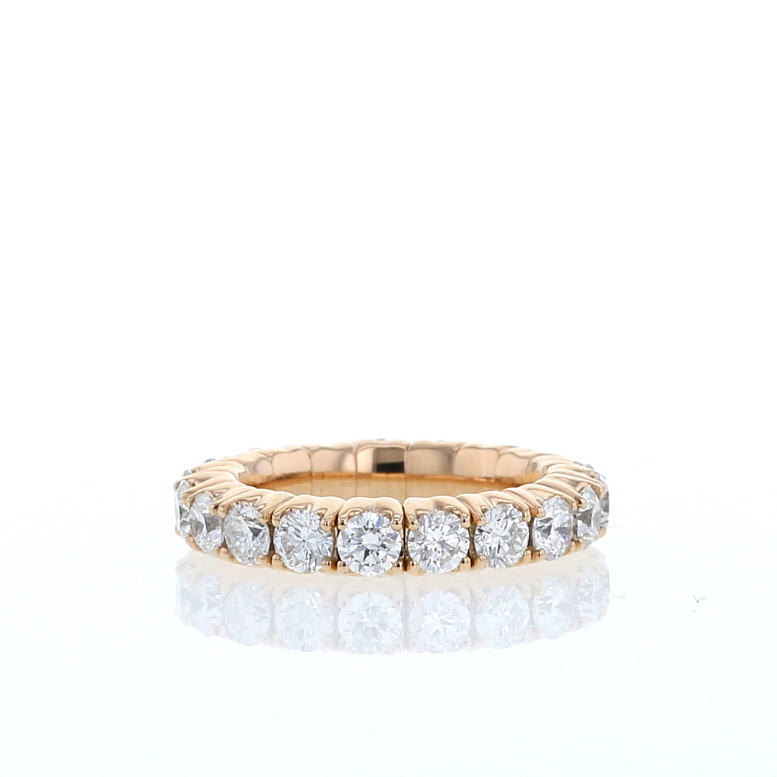 Fede nuziale semi-flessibile in oro rosa diamanti (2,76 carati)