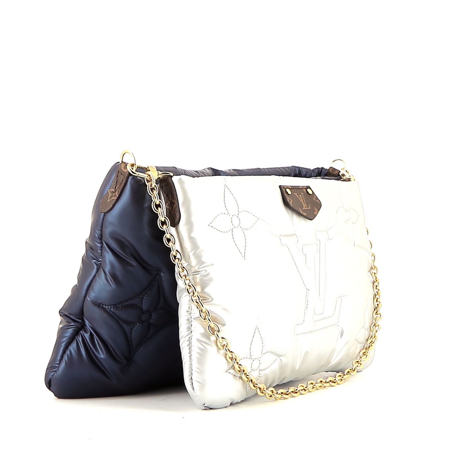 Sac bandoulière Louis Vuitton  Maxi Multi Pochette Accessoires en toile bleu-marine et argentée