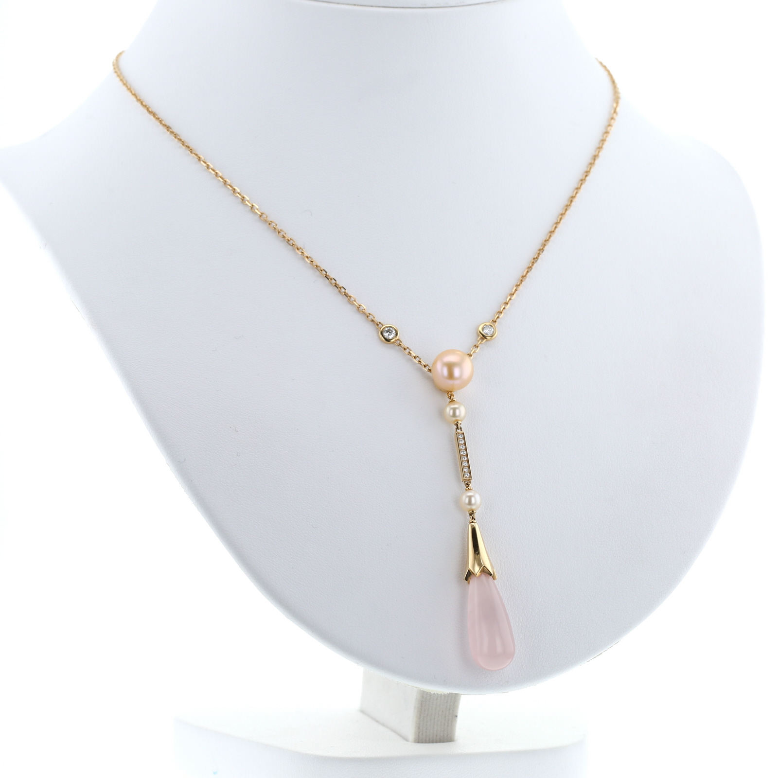 Cartier Monica Bellucci necklace in pink gold, quartz and diamonds