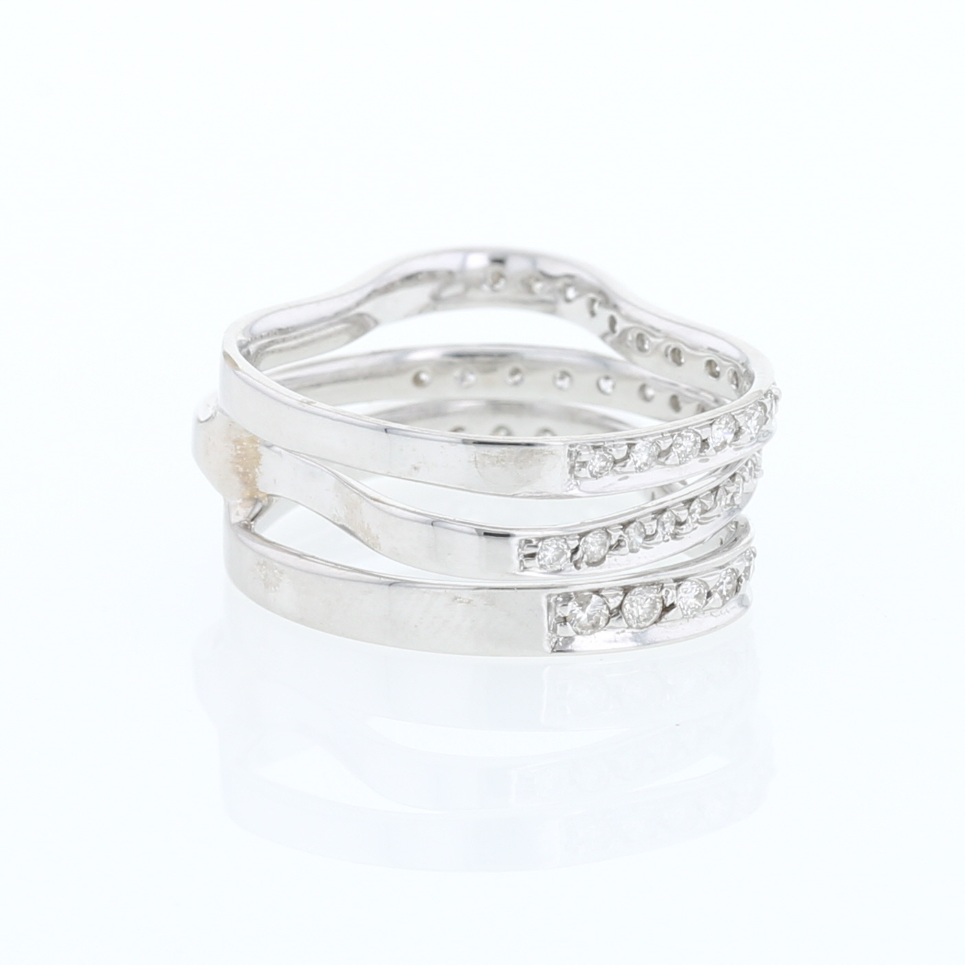 Sortija H. Stern Oscar Niemeyer de oro blanco y diamantes