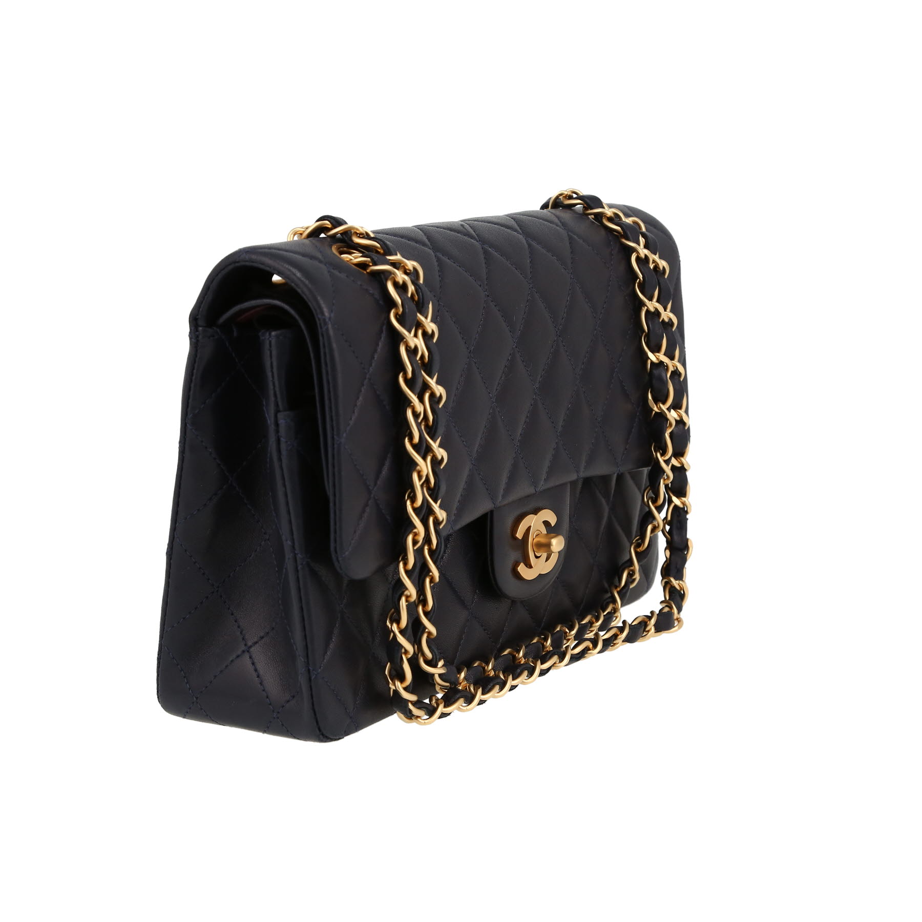 Chanel  Timeless Classic handbag  in navy blue quilted leather