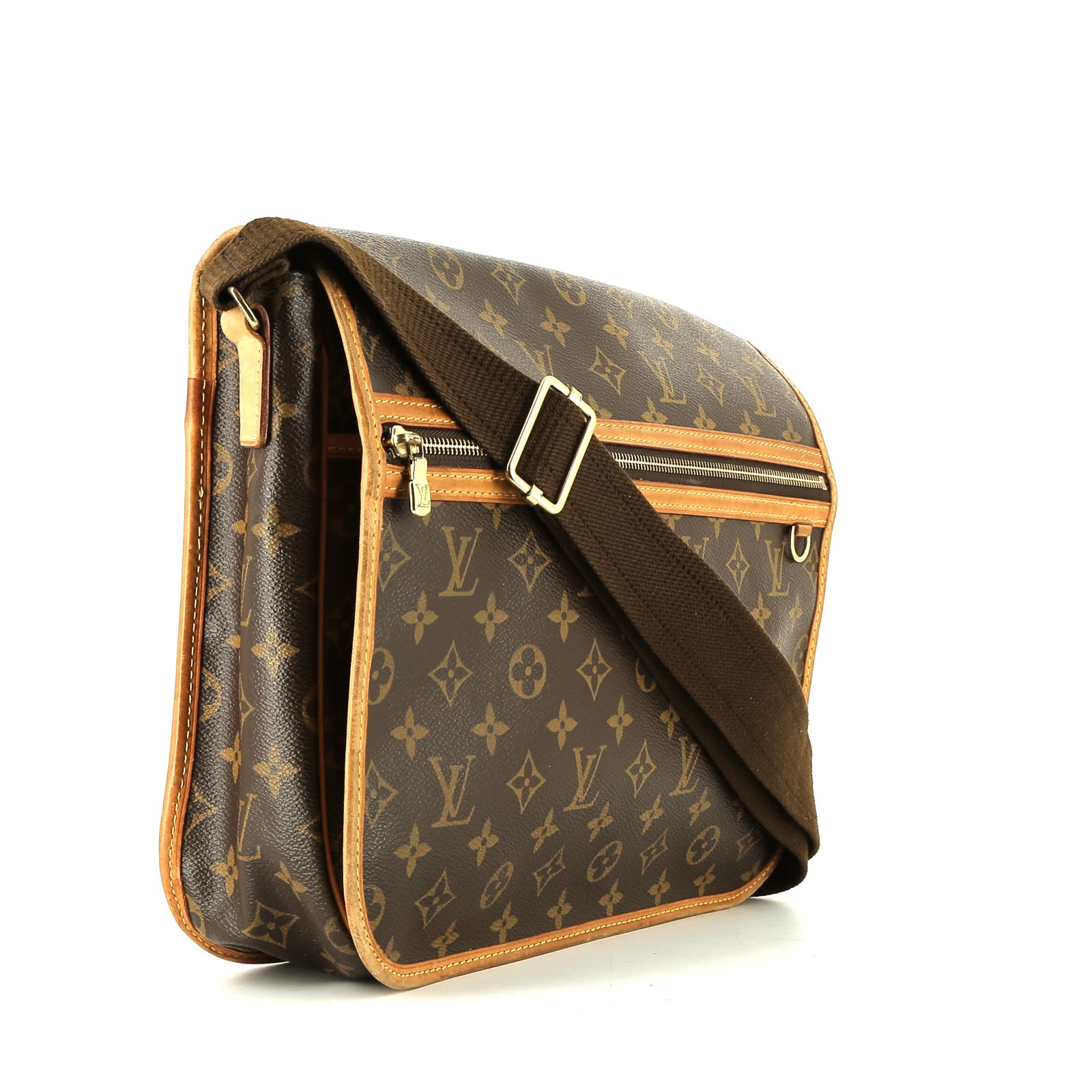 Louis Vuitton  Reporter shoulder bag  in brown monogram canvas  and natural leather