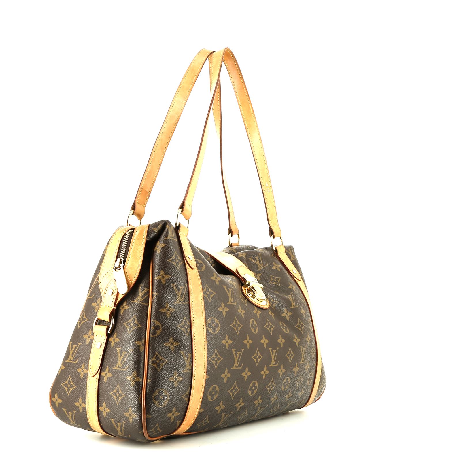 Sac à main Louis Vuitton  Stresa en toile monogram marron et cuir naturel