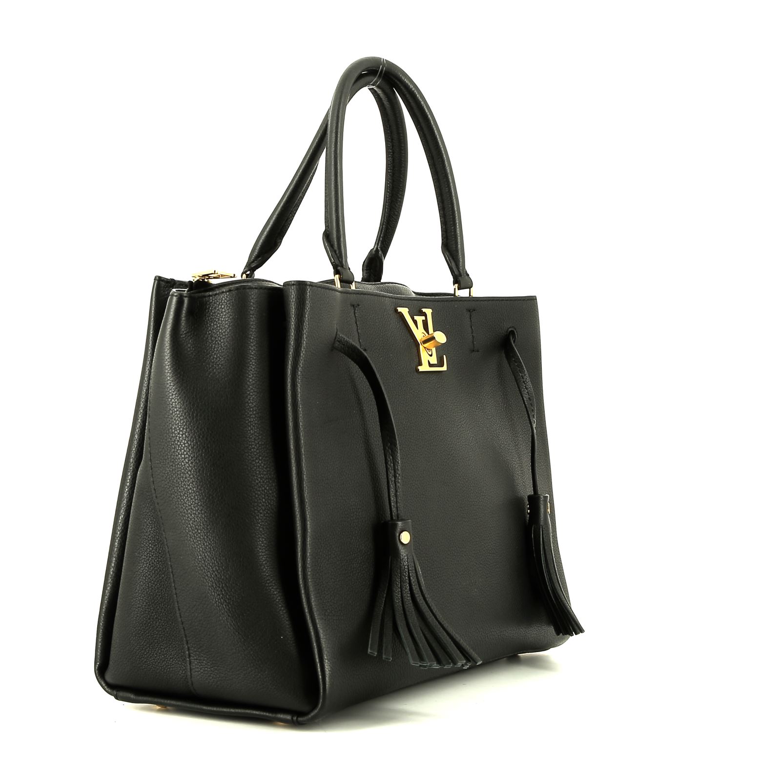 Louis Vuitton  Lockme handbag  in black grained leather