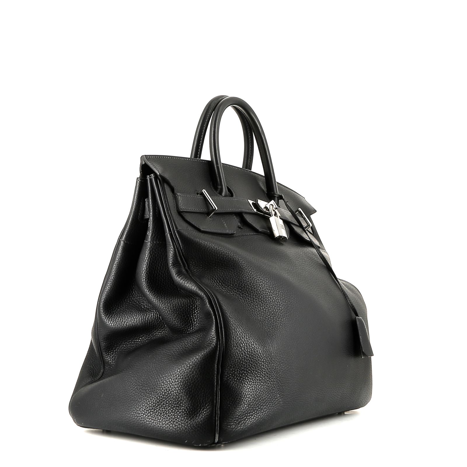 Sac de voyage Hermès  Haut à Courroies en cuir togo bleu