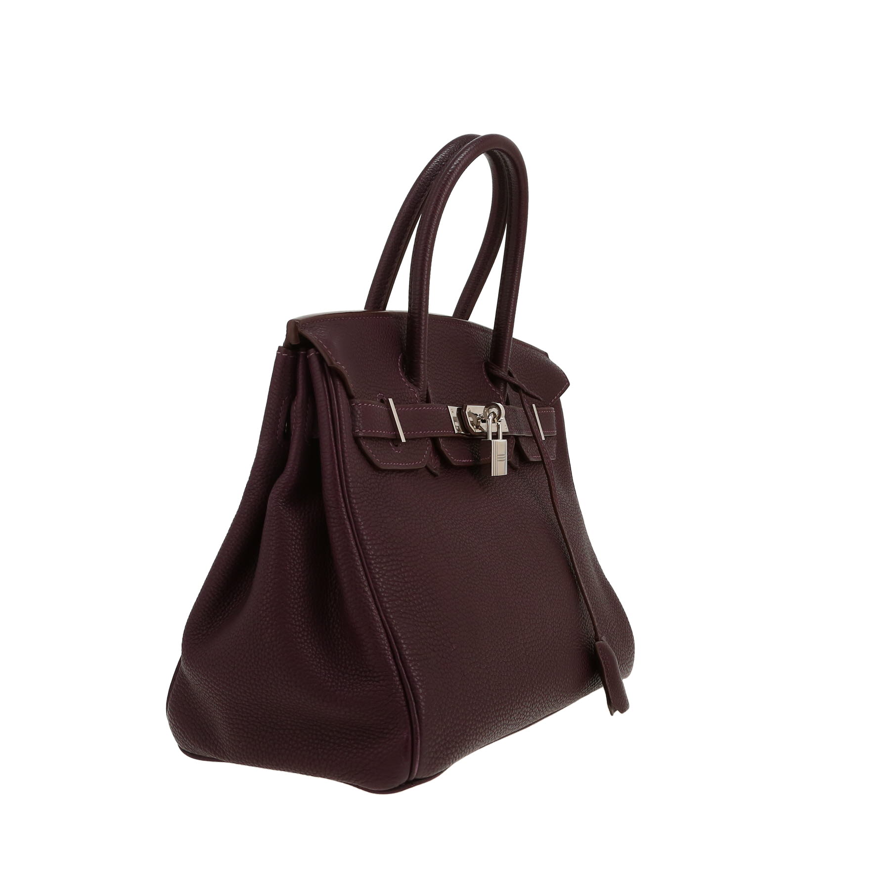 Sac à main Hermès  Birkin 30 cm en cuir togo aubergine