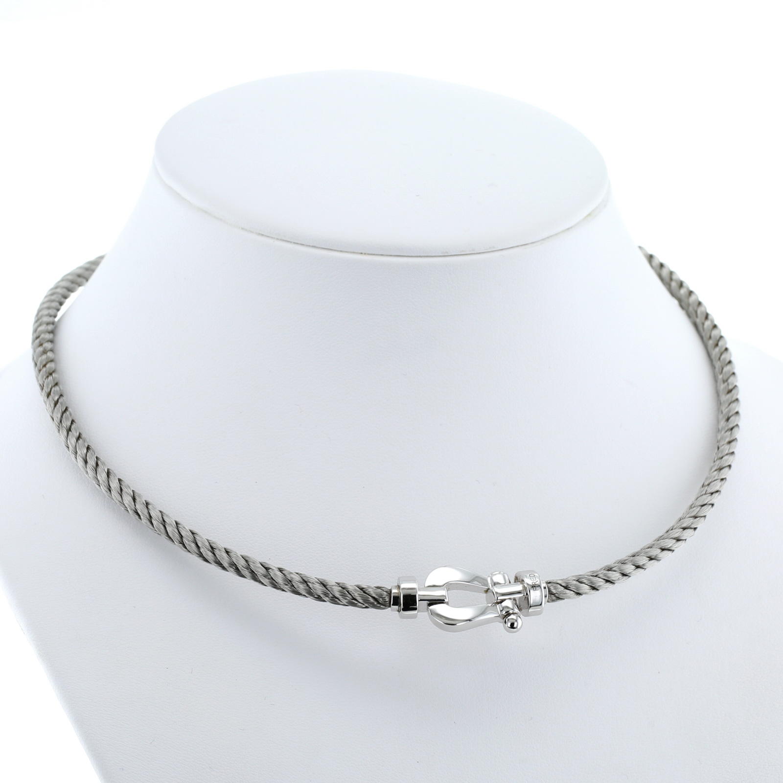 Fred Force 10 large model necklace in white gold and stainless steel