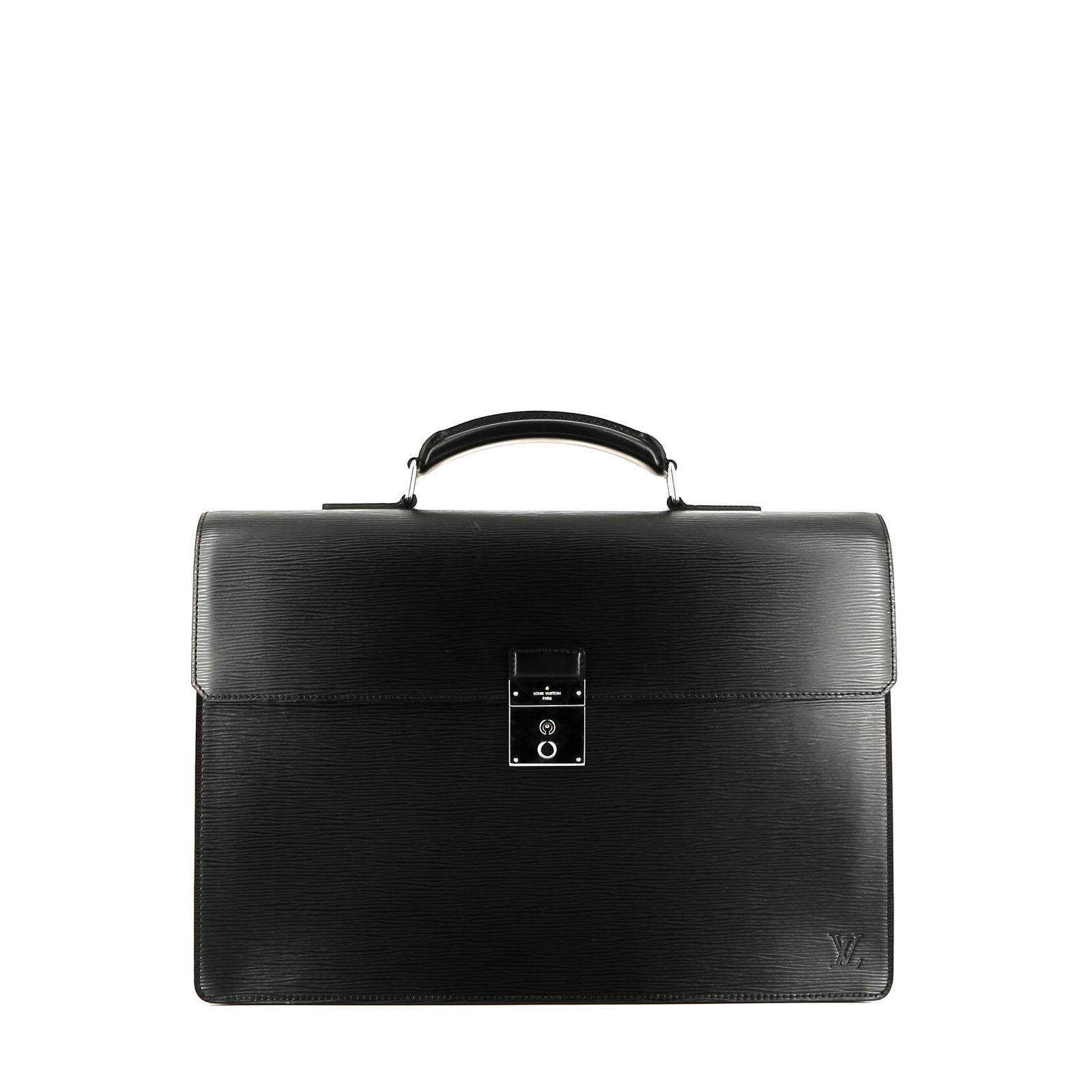 美✨Louis Vuitton Épi serviette ビジネスバッグ 黒 Louis Vuitton Black Epi Porte-Document Bandouliere Briefcase
