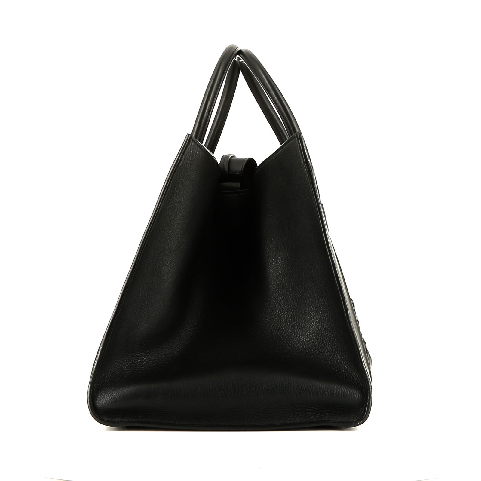 Cabas Phantom Shopping Bag In Black Grained Leather