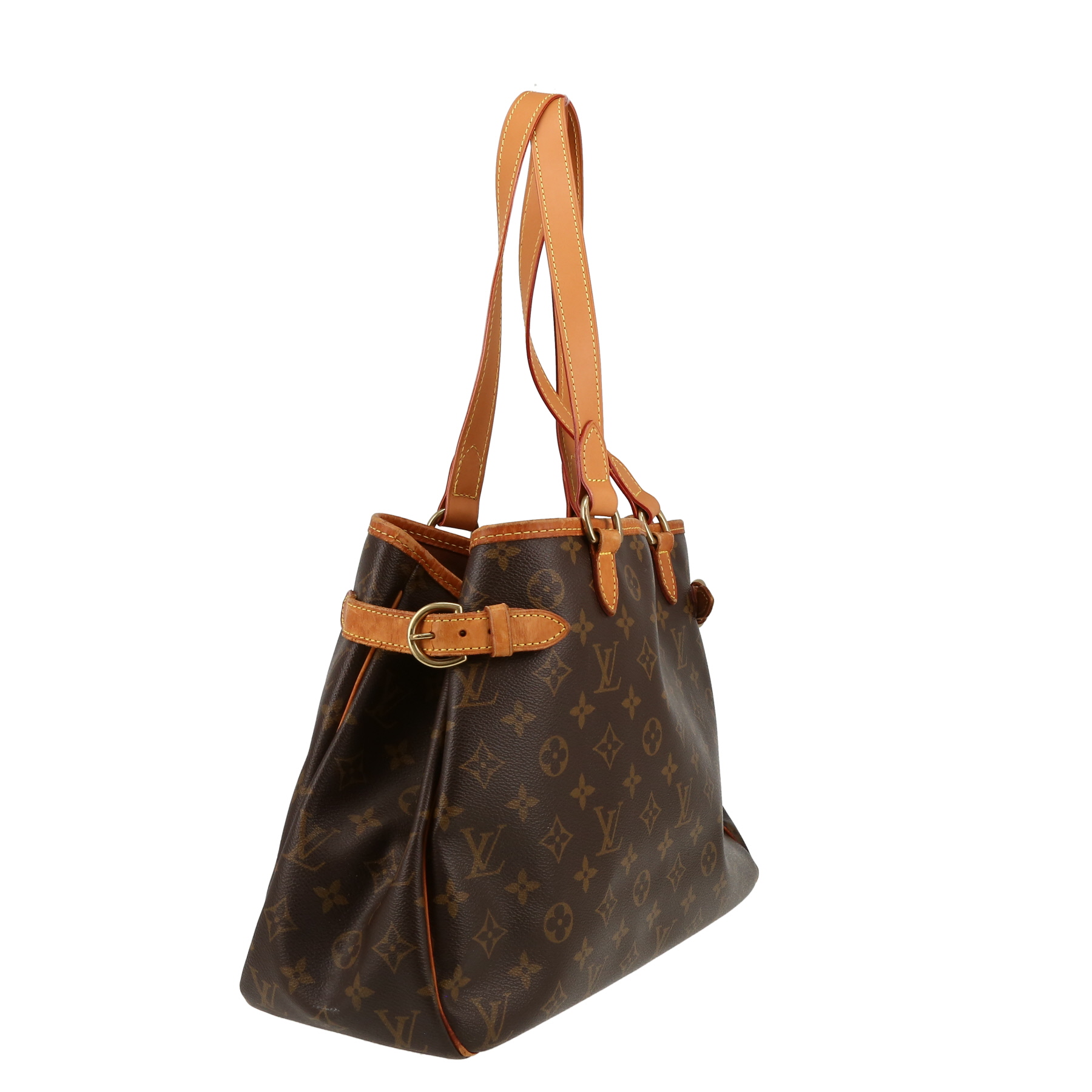Bolso de mano Louis Vuitton  Batignolles en lona Monogram marrón y cuero natural