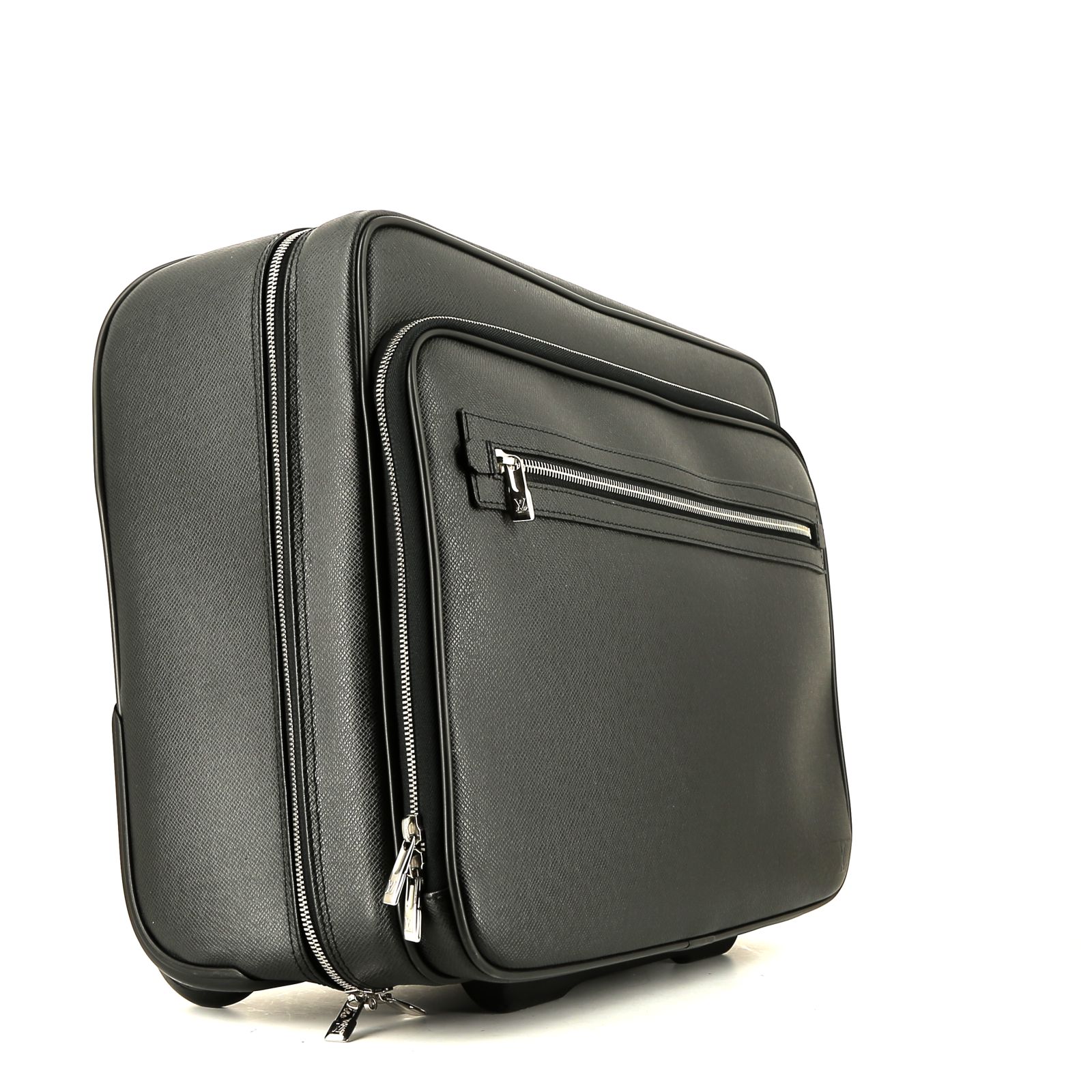 Louis Vuitton  Valise rigid suitcase  in black taiga leather