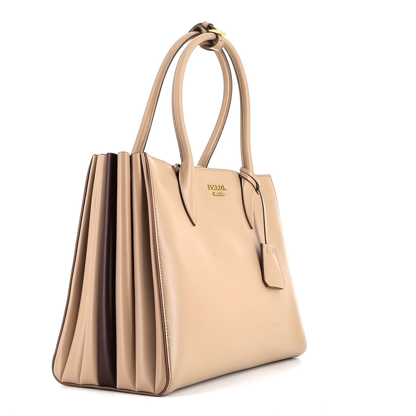 Prada  City Calf handbag  in beige leather