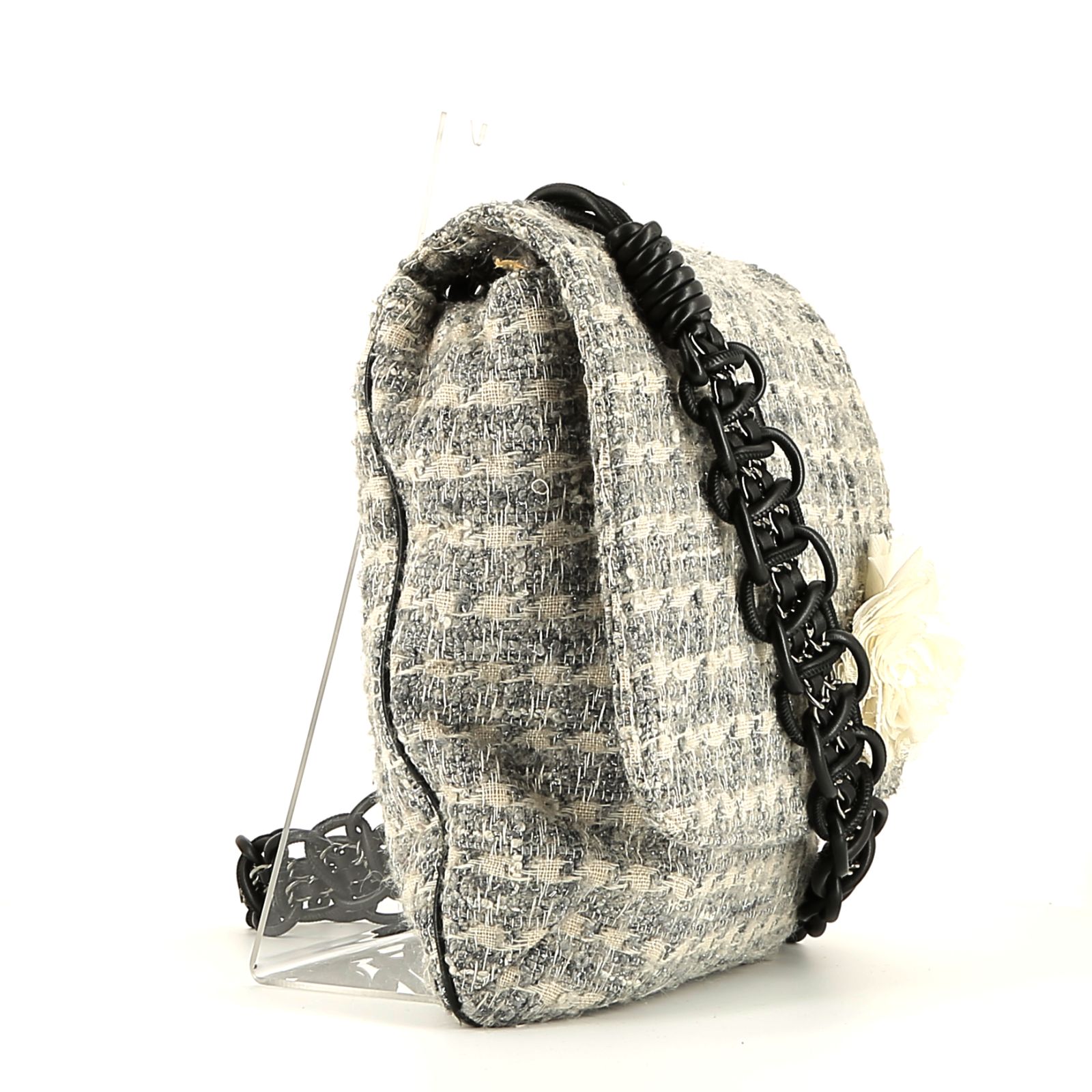 Borsa a tracolla Chanel  Messenger in tweed grigio