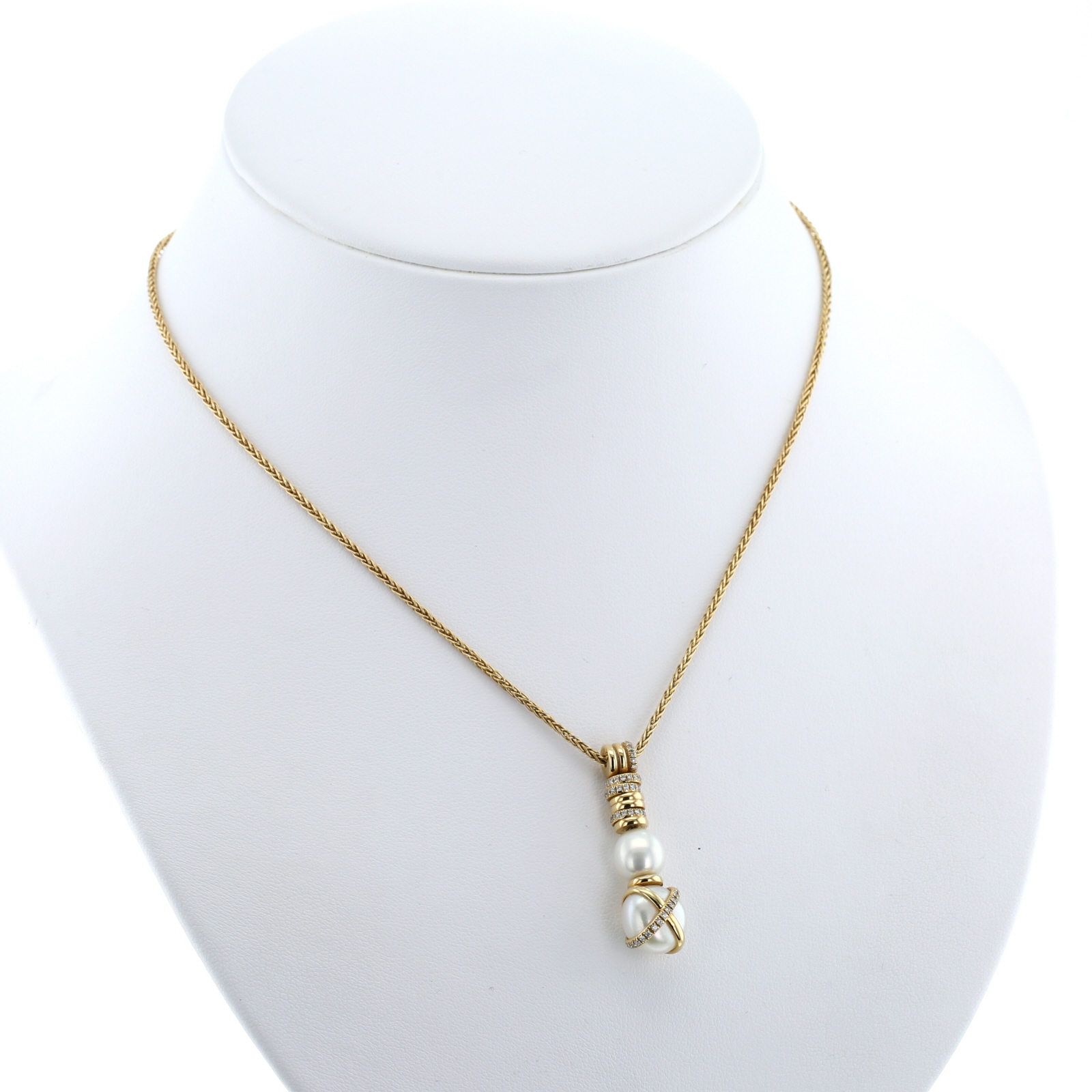 Collar Fred Baie des Anges de oro amarillo, perlas y diamantes