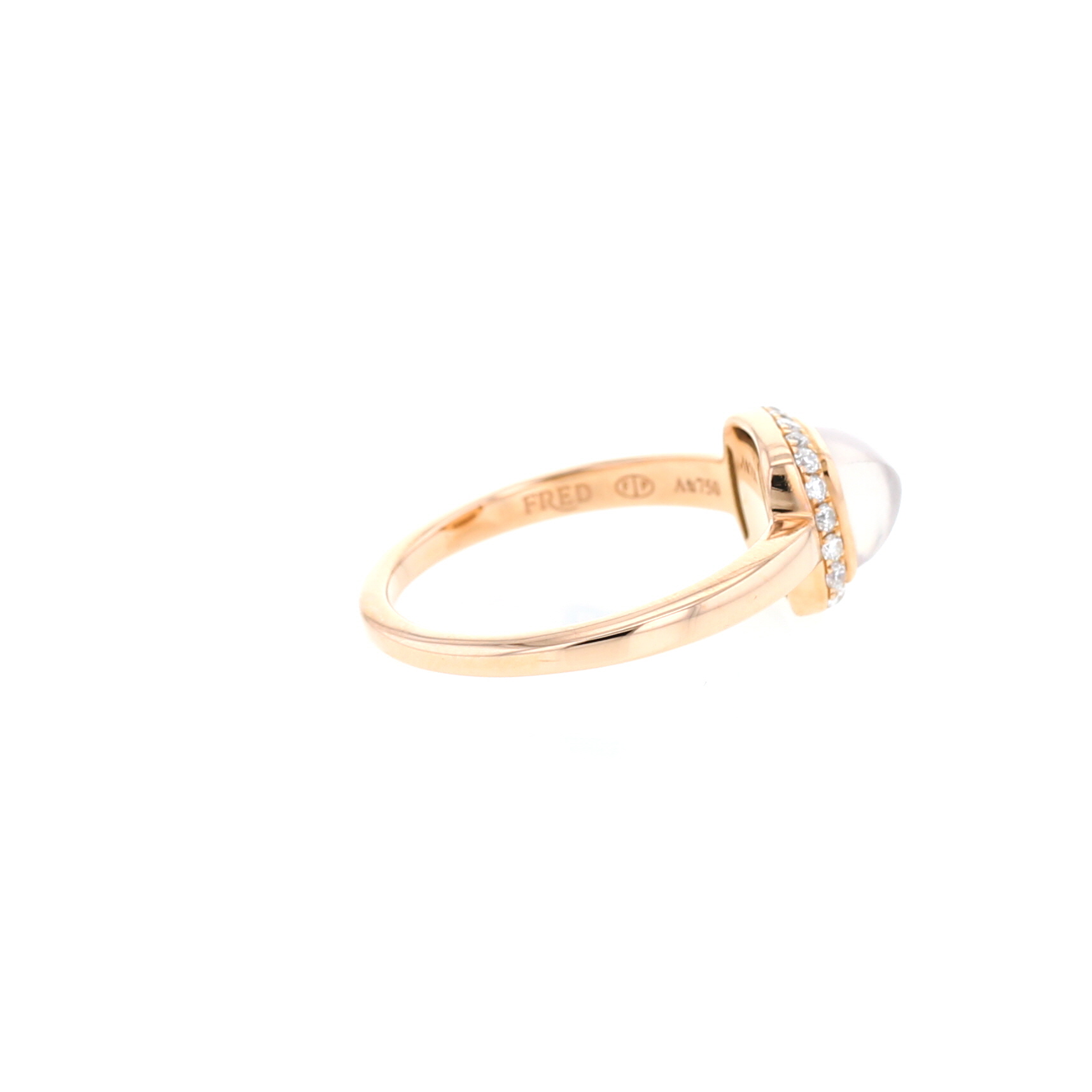 Fred Pain de Sucre small model ring in pink gold, diamonds and quartz Fred Pain de Sucre small model ring in pink gold, diamonds and quartz