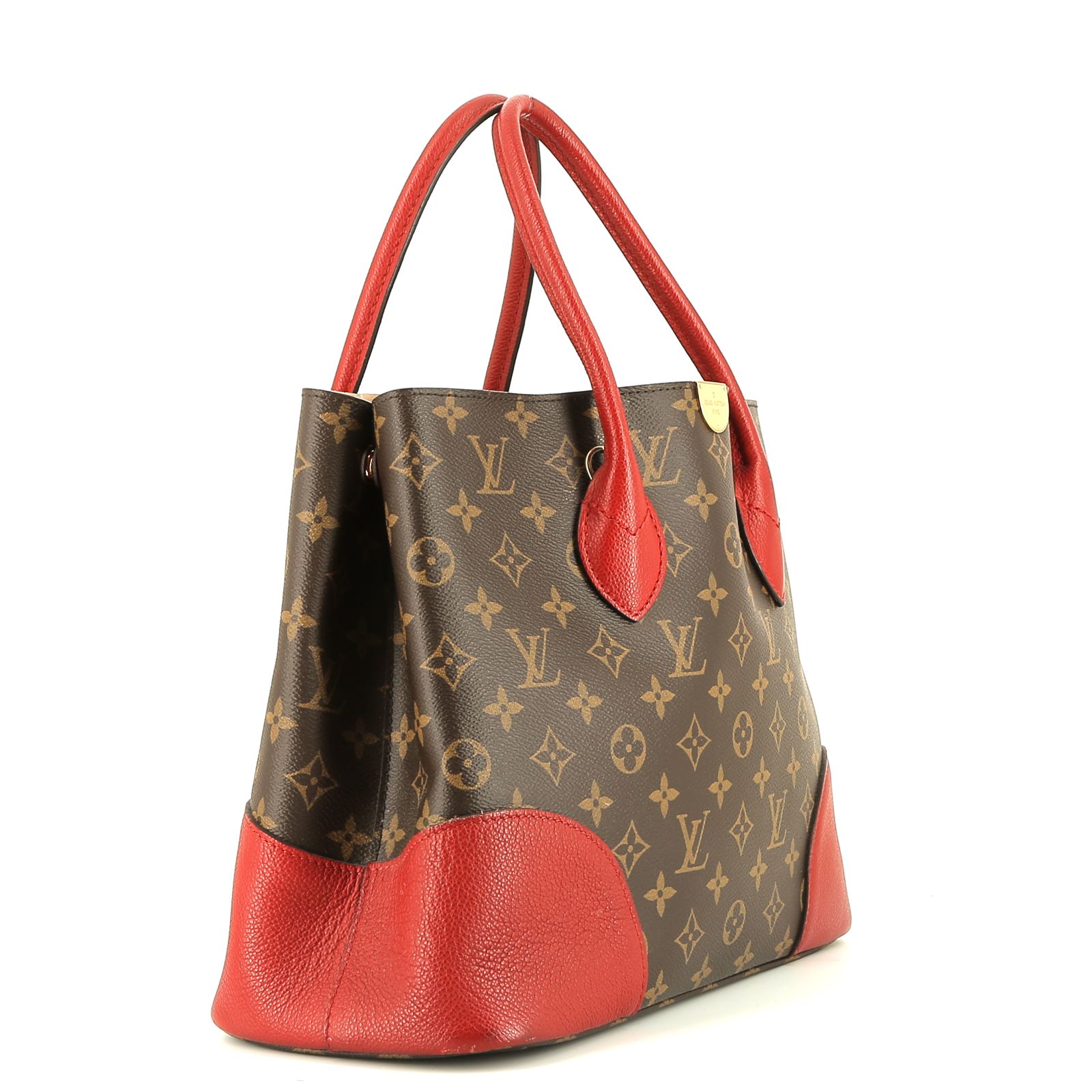 Louis Vuitton  Flandrin handbag  in brown monogram canvas  and red leather