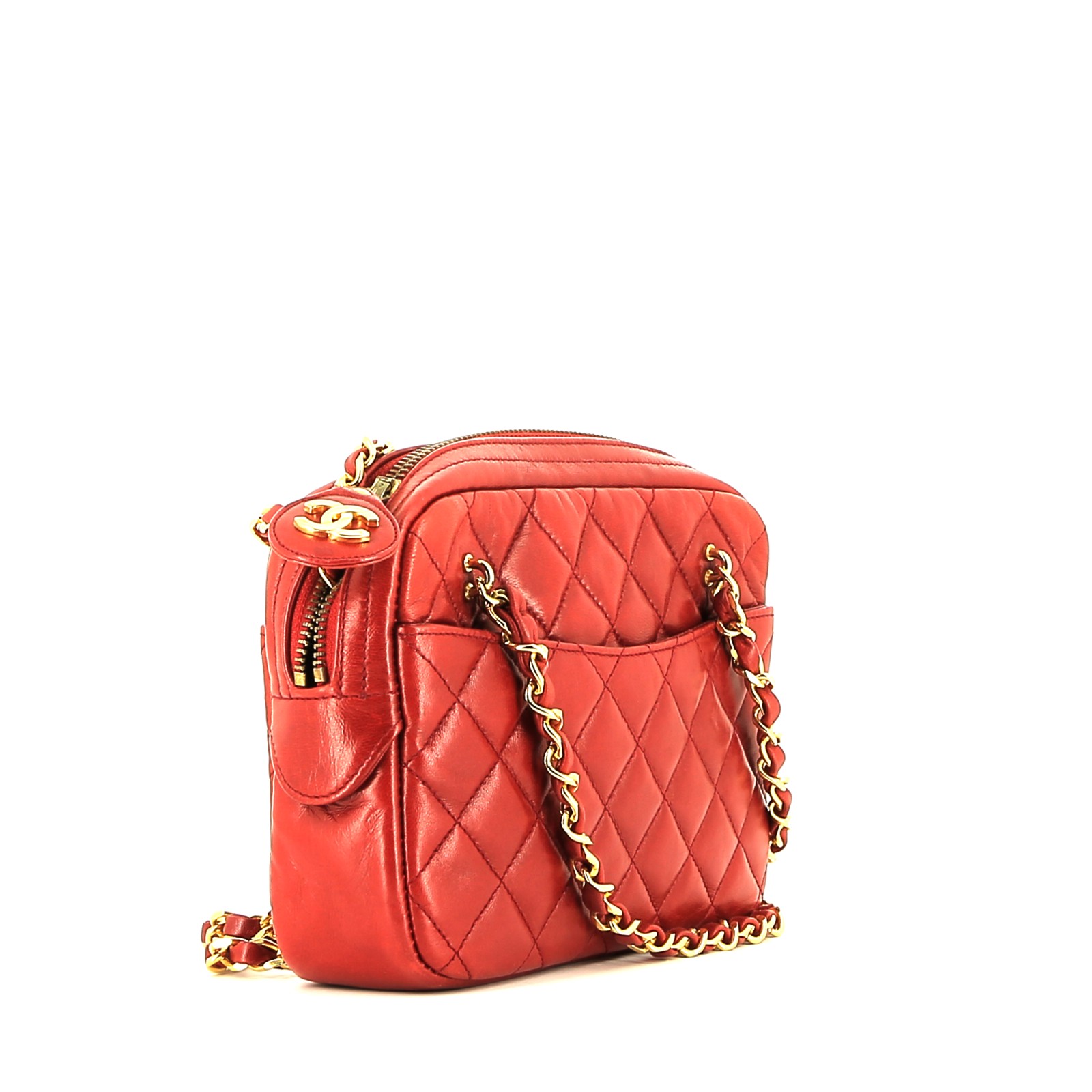Chanel  Vintage Shopping handbag  in red quilted leather