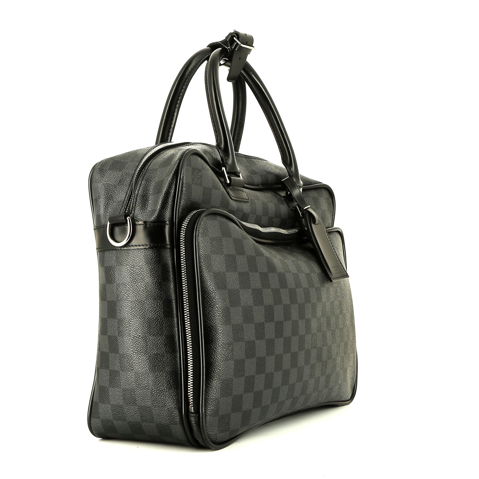 Louis Vuitton   briefcase  damier graphite canvas  and black leather