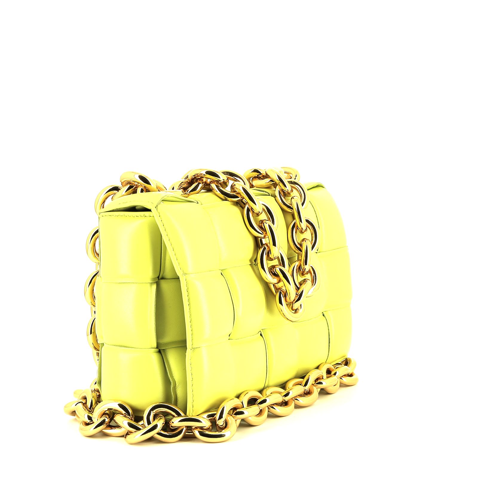 Bottega Veneta  Cassette shoulder bag  in yellow braided leather