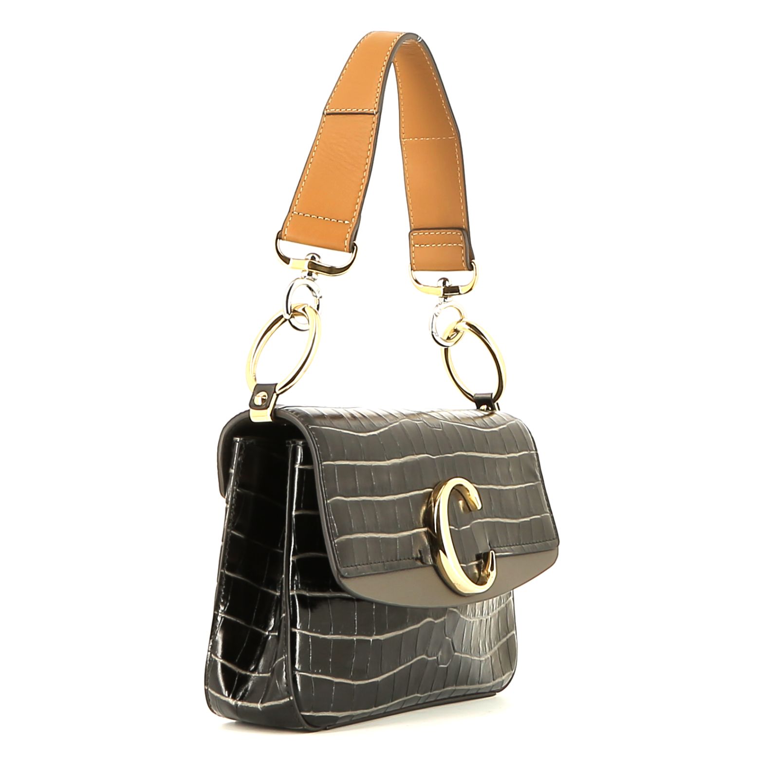 Sac à main Chloé  C en cuir noir
