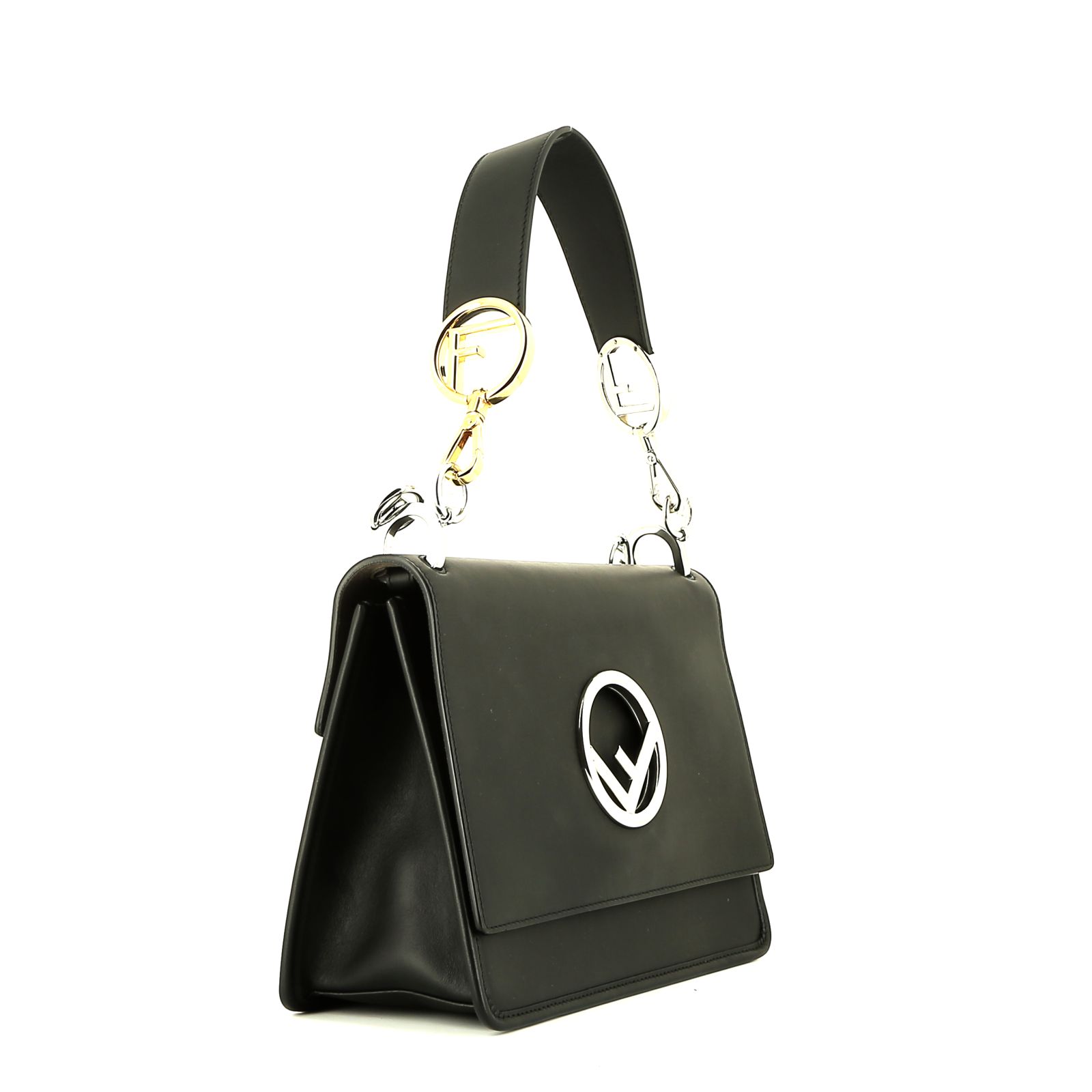 Fendi  Kan I F shoulder bag  in black leather