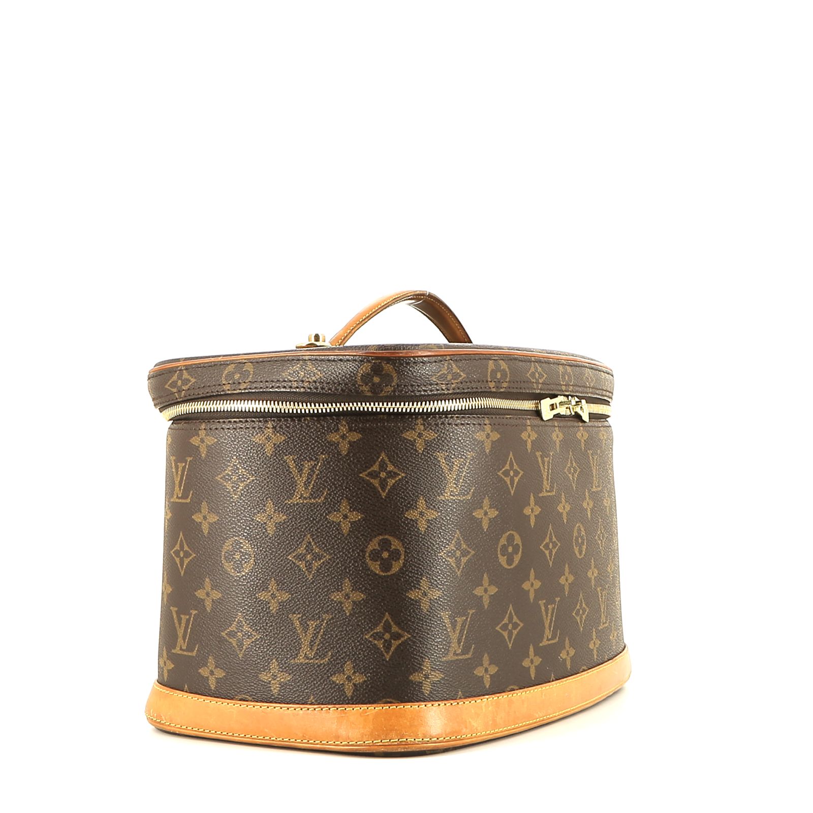 Vanity Louis Vuitton  Vanity en toile monogram marron et cuir naturel